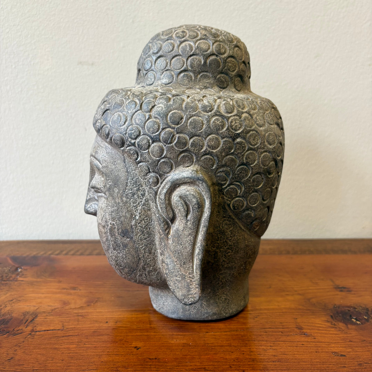 PICCOLA TESTA DI BUDDHA CINESE IN PIETRA