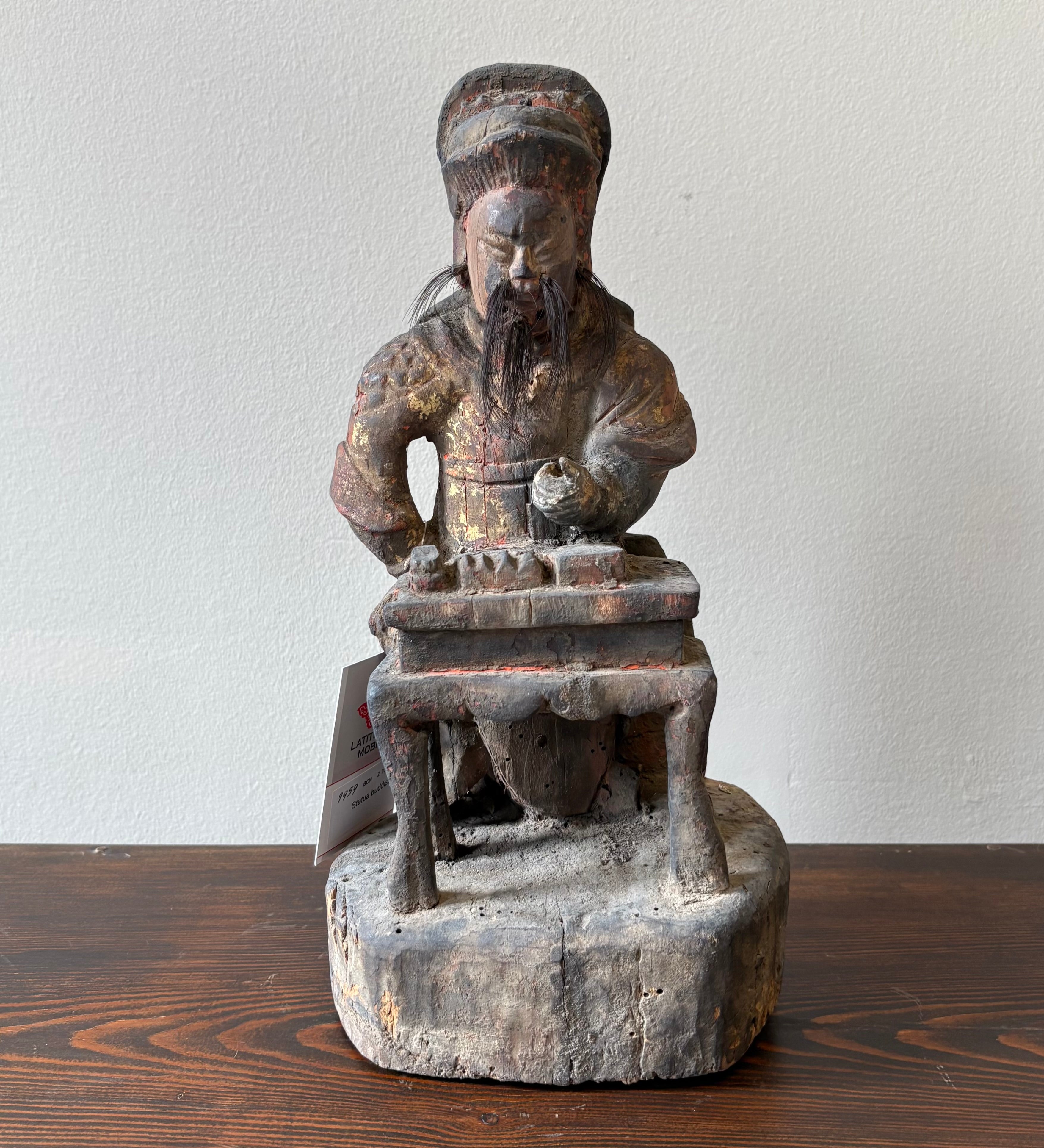 STATUA CONFUCIANA LIGNEA