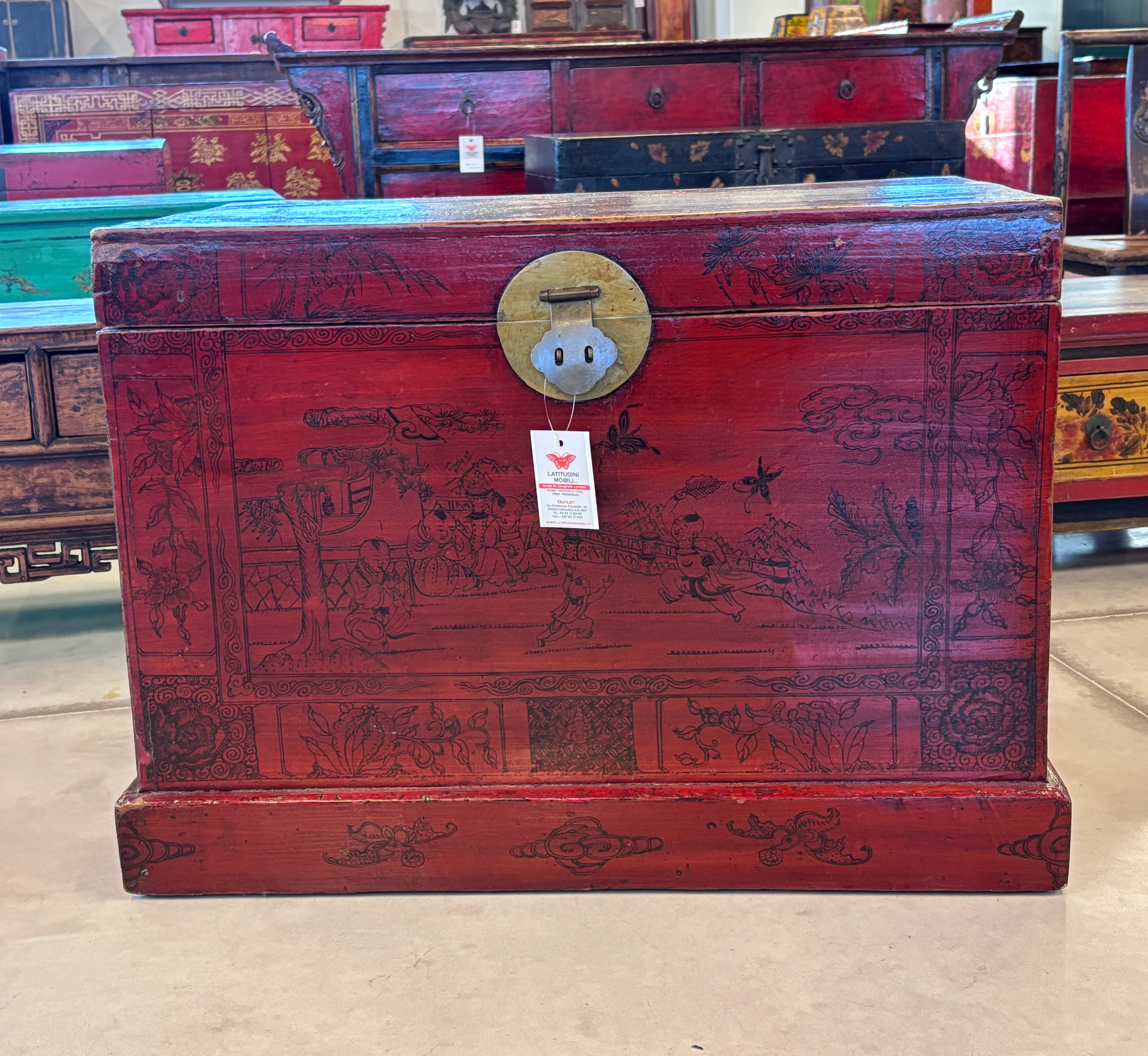 GRANDE BAULE CINESE DECORO LIEVE