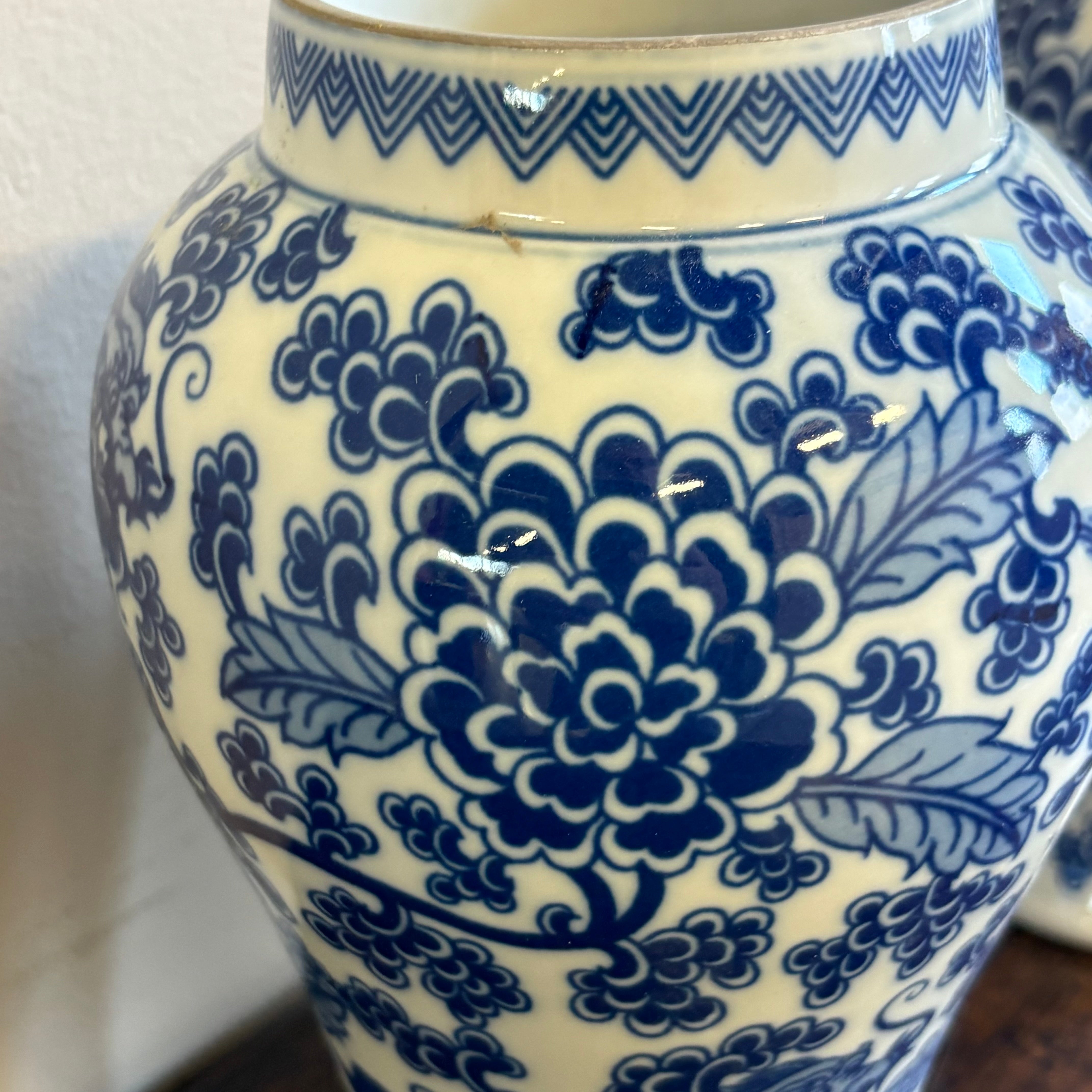 VASO CINESE AD ANFORA IN CERAMICA DECORATA
