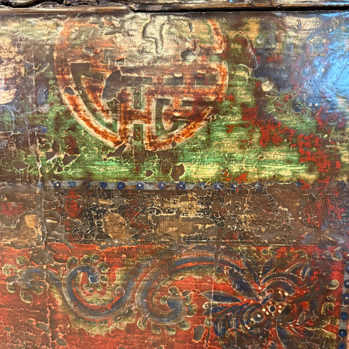 CREDENZA MONGOLIA APERTURA LATERALE FRONTE DECORATO