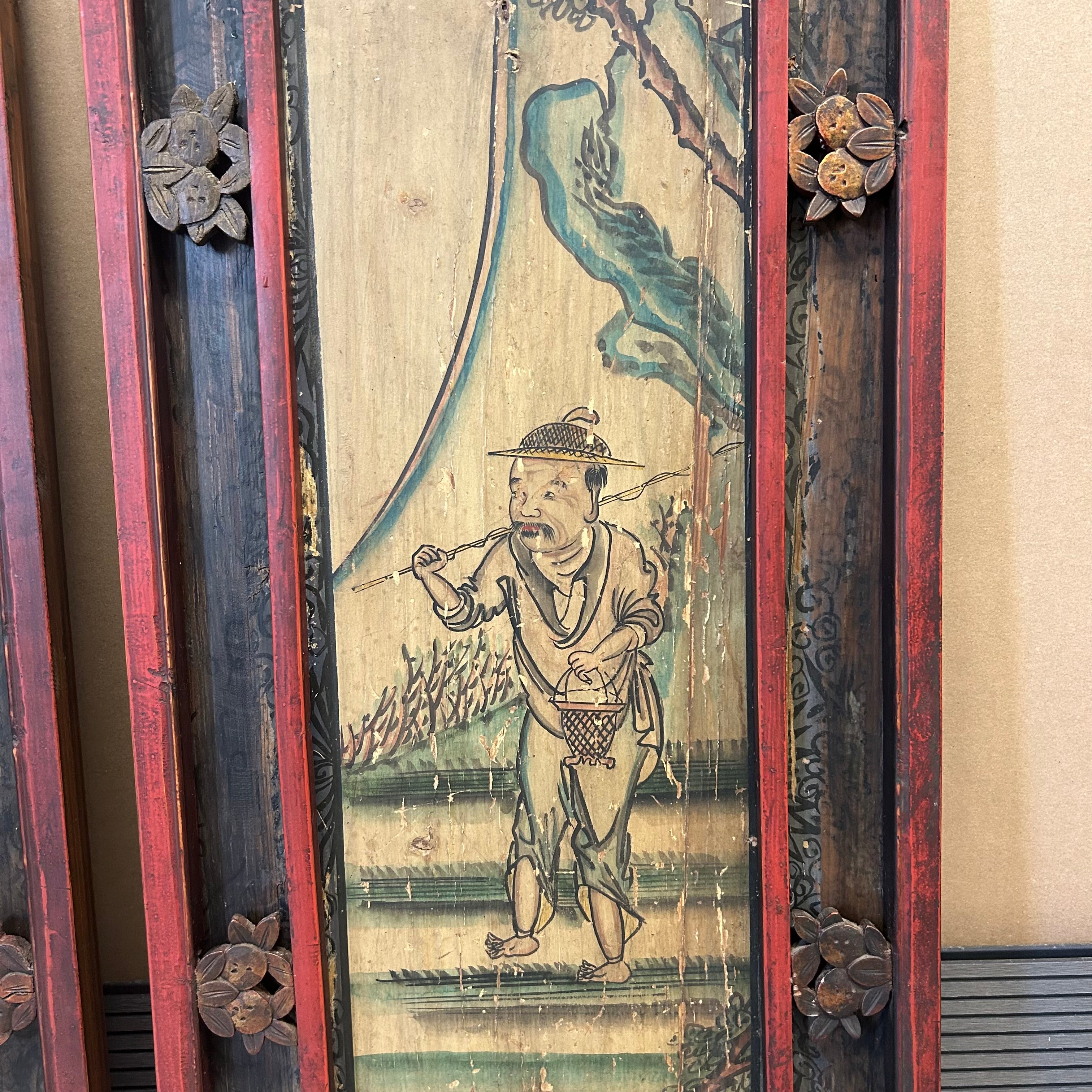 PANNELLO LIGNEO DIPINTO CON CORNICE A SBALZO