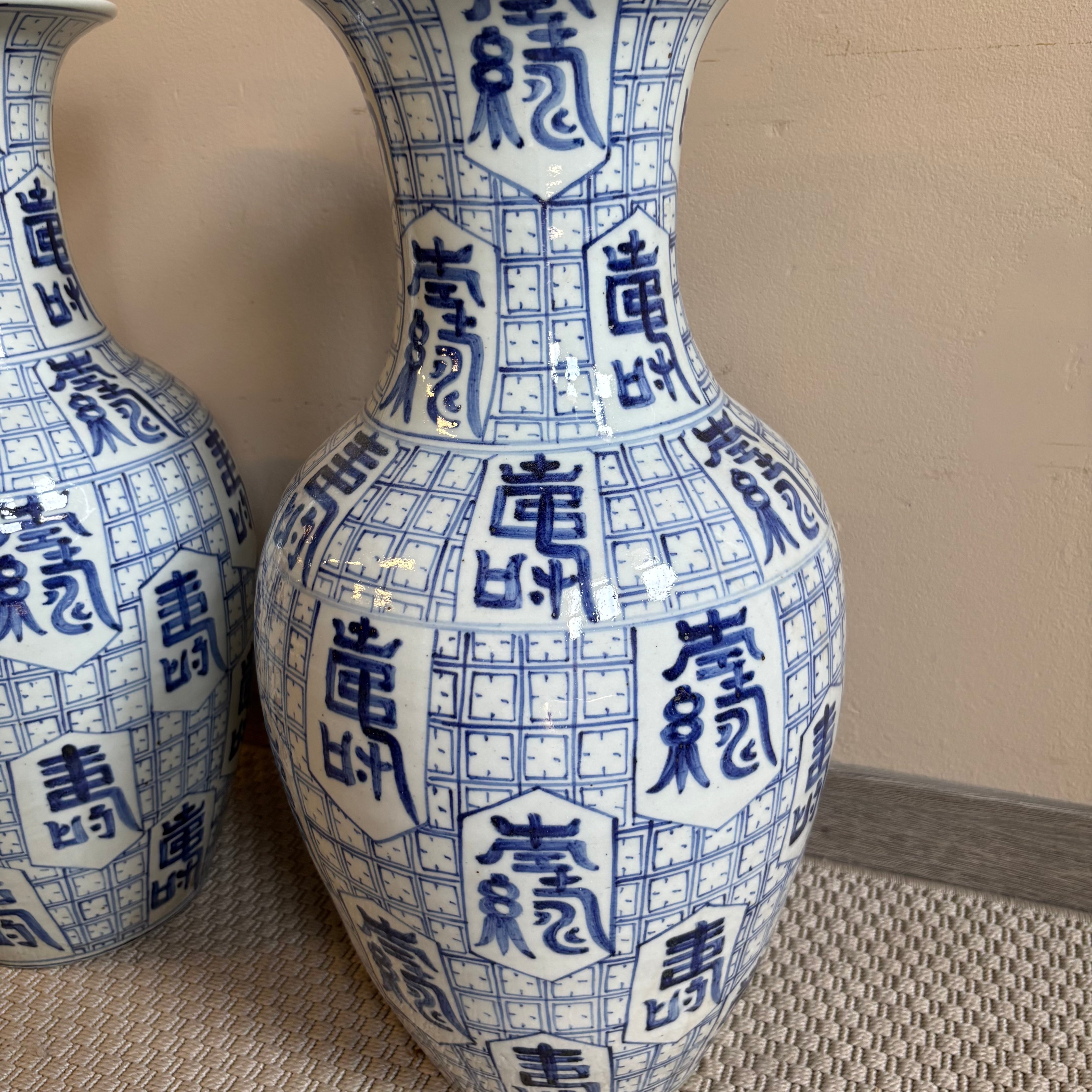 VASO CINESE AD ANFORA CERAMICA DECORATA