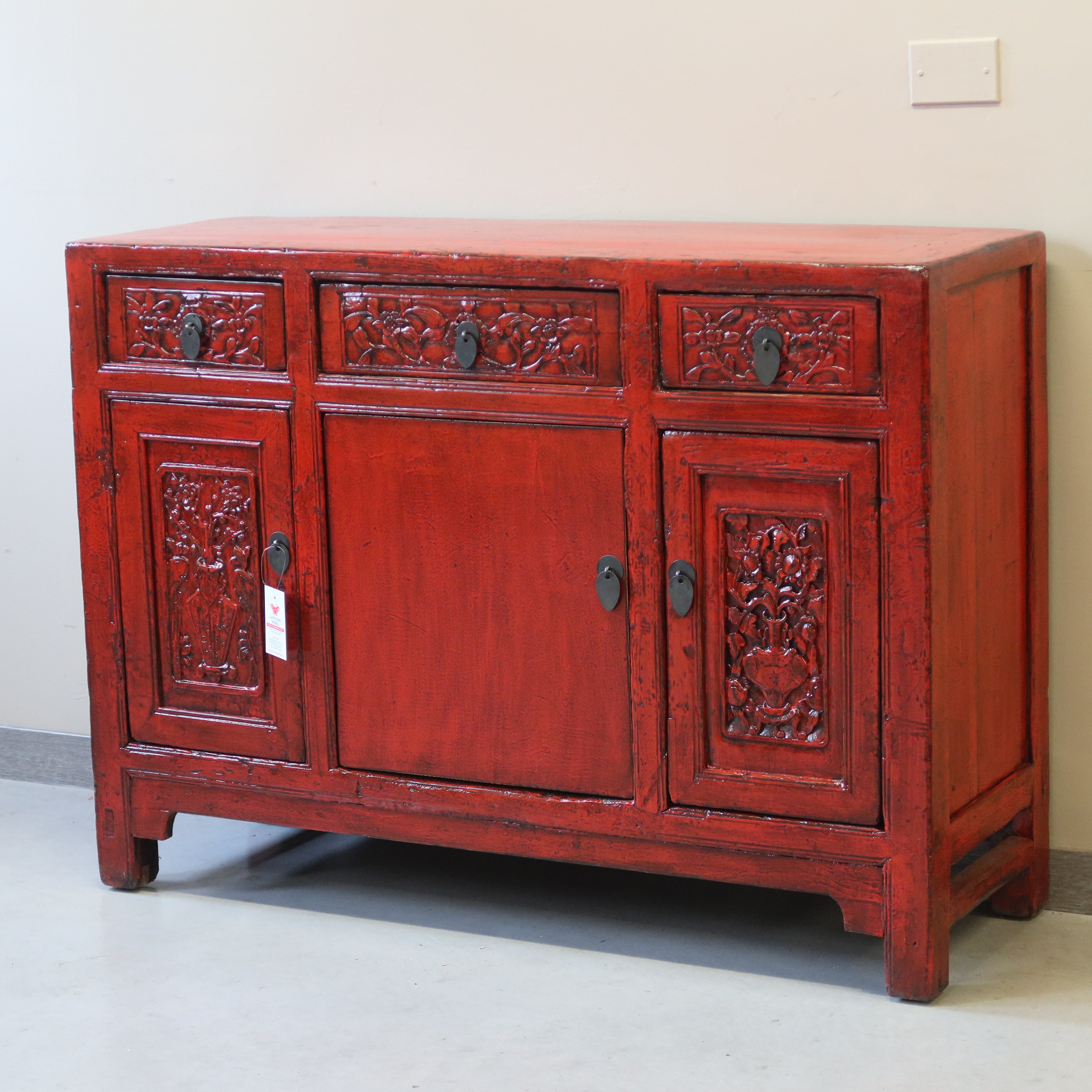 CREDENZA CINESE LACCA ROSSA