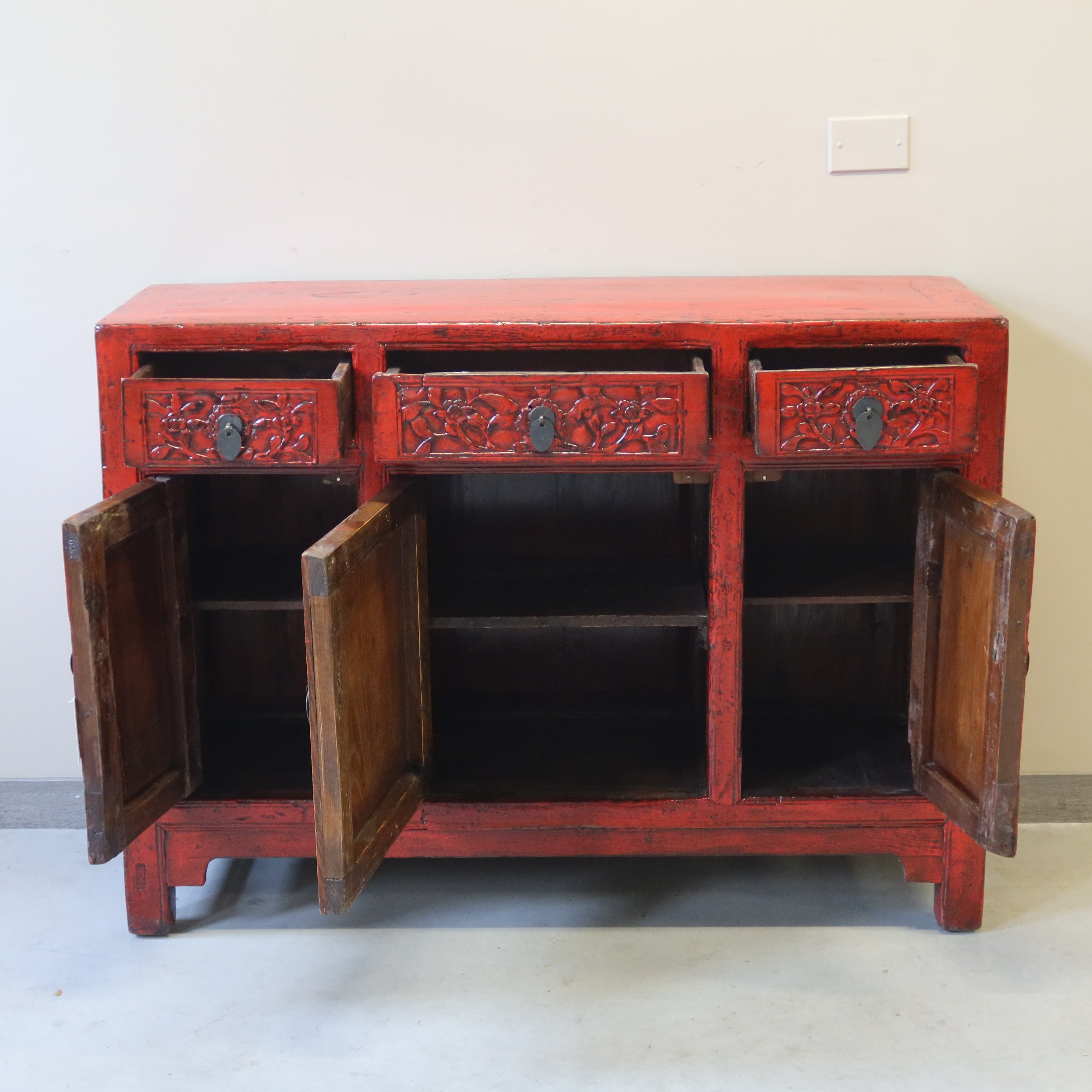 CREDENZA CINESE LACCA ROSSA