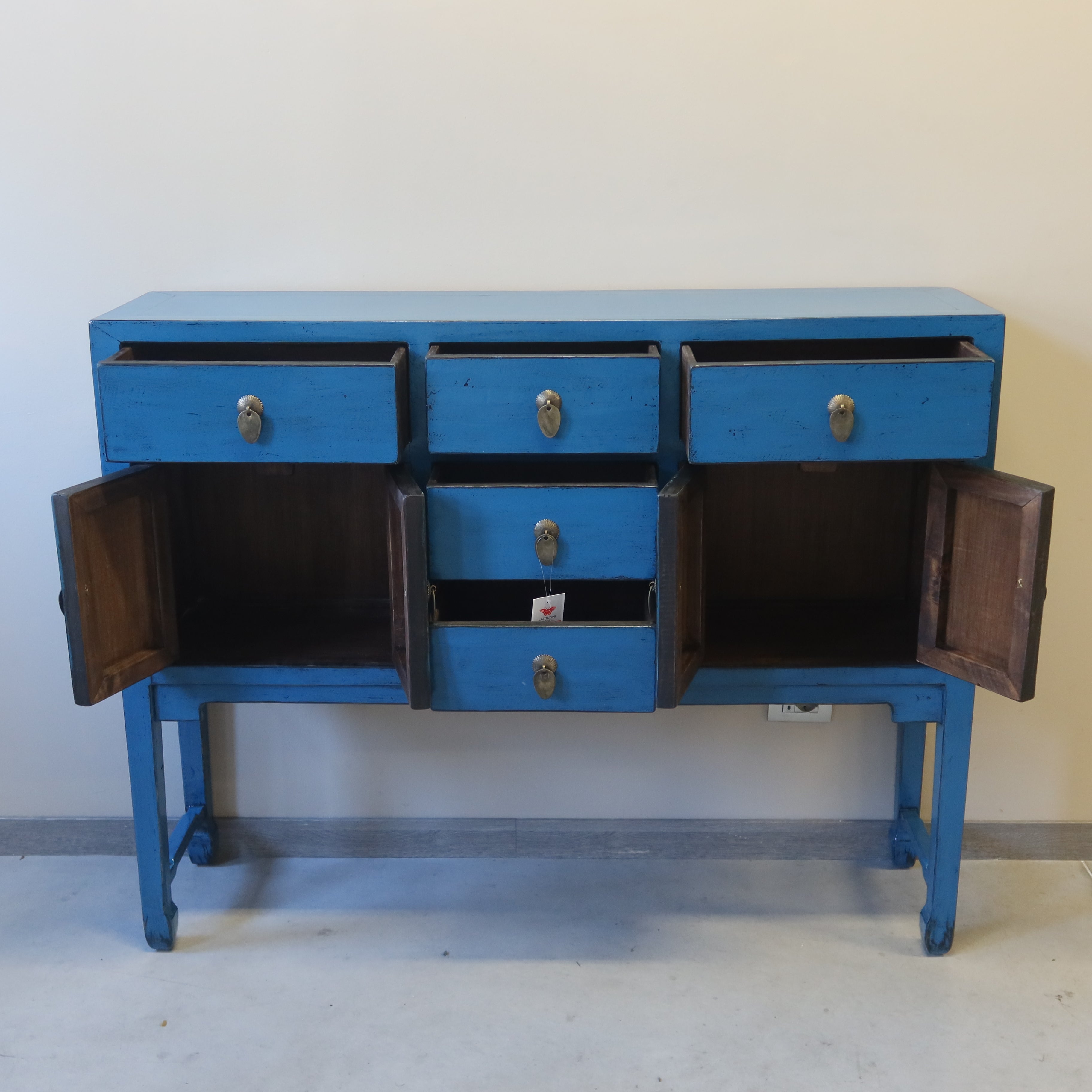 ALTA CONSOLLE CINESE LACCA AZZURRA