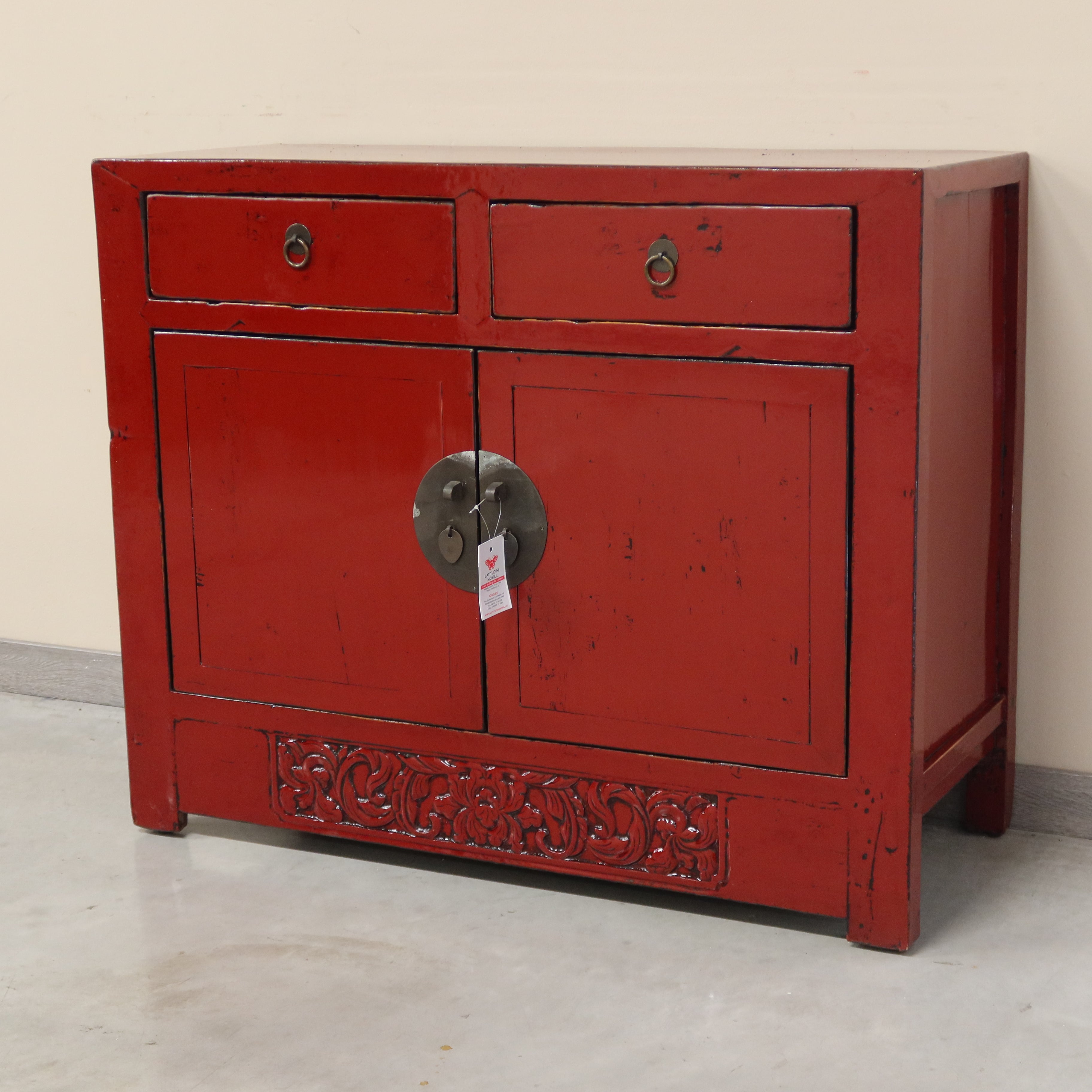 CREDENZA CINESE LACCA BORDEAUX