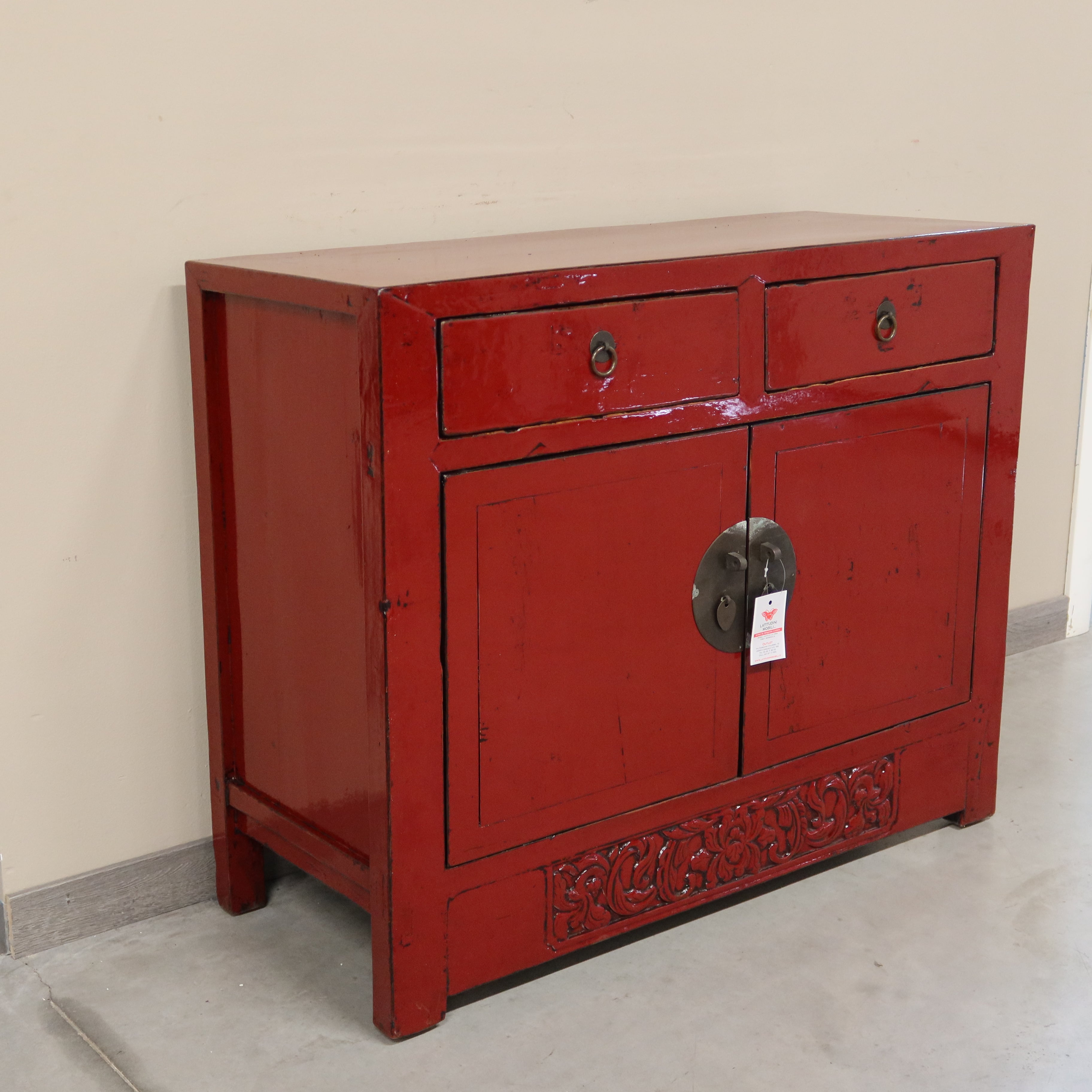 CREDENZA CINESE LACCA BORDEAUX