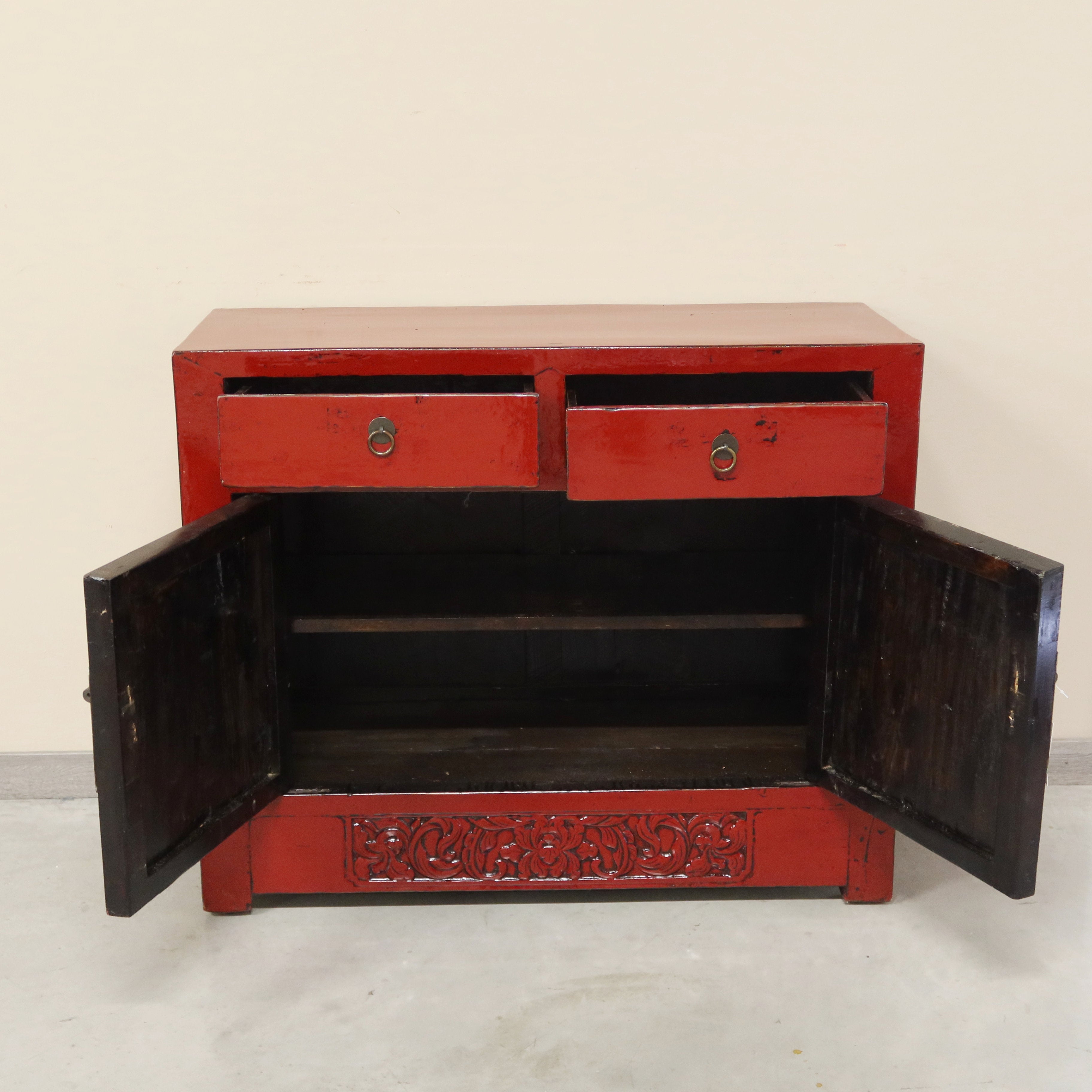 CREDENZA CINESE LACCA BORDEAUX