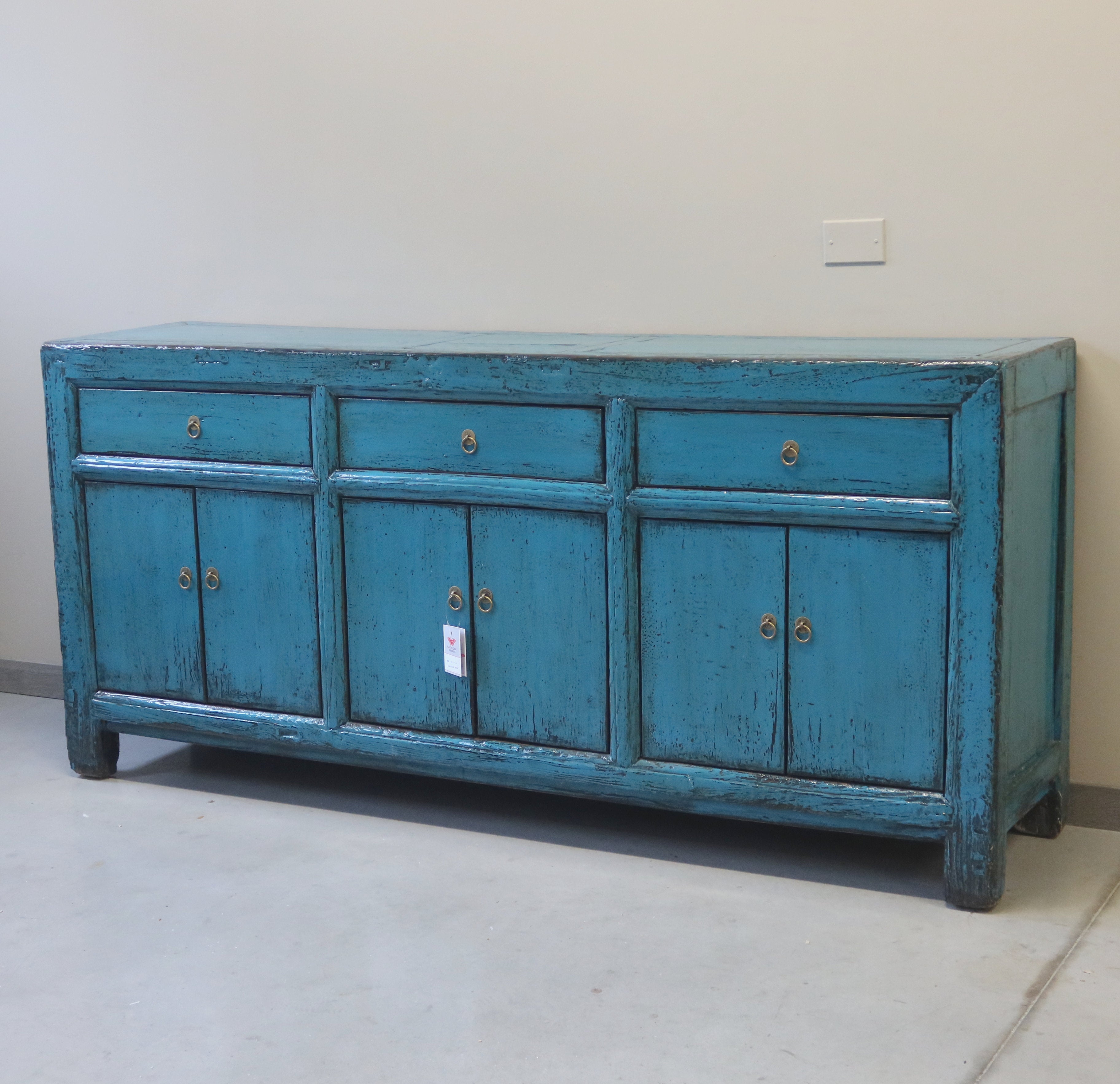 CREDENZA CINESE LACCA AZZURRA