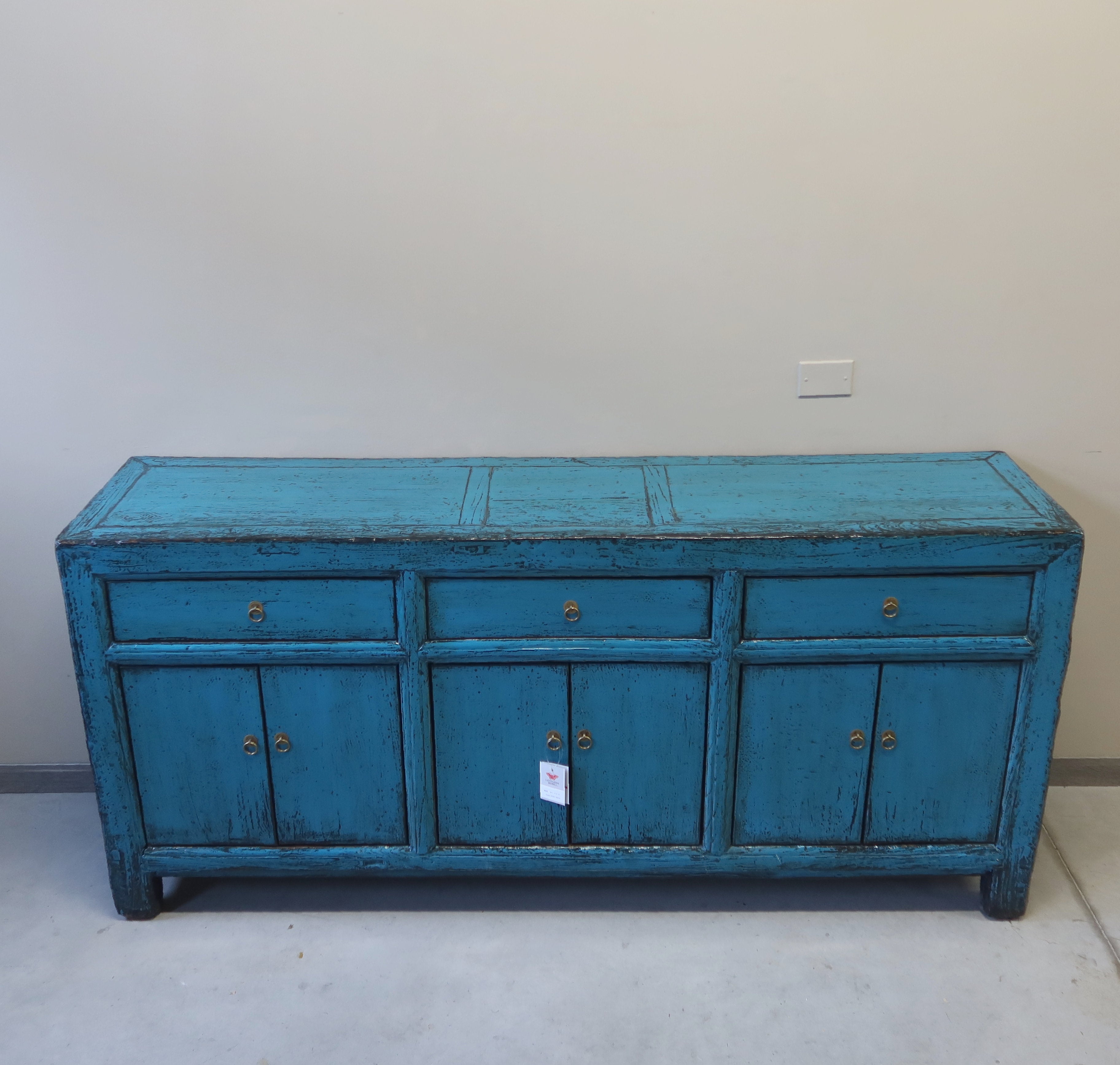 CREDENZA CINESE LACCA AZZURRA