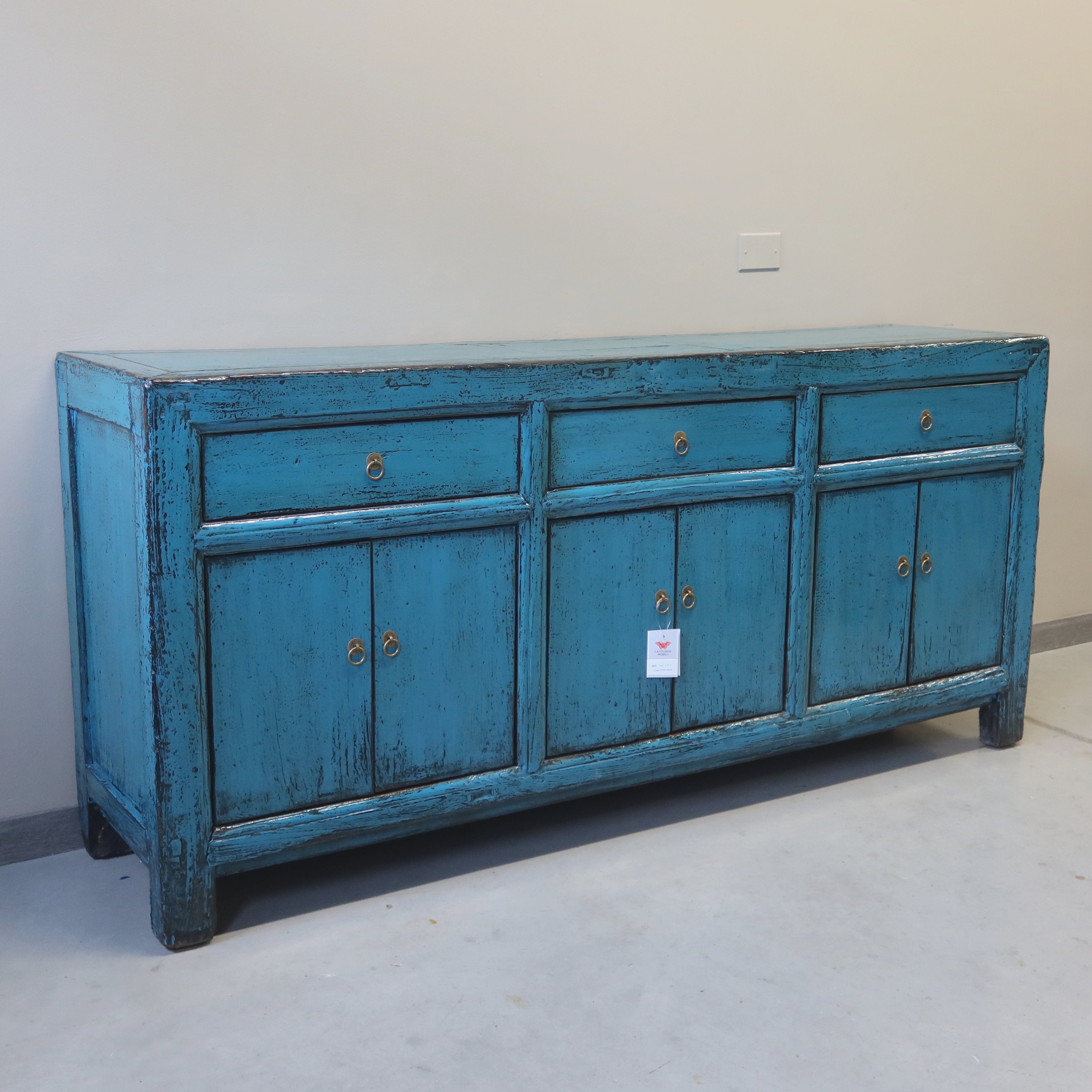 CREDENZA CINESE LACCA AZZURRA
