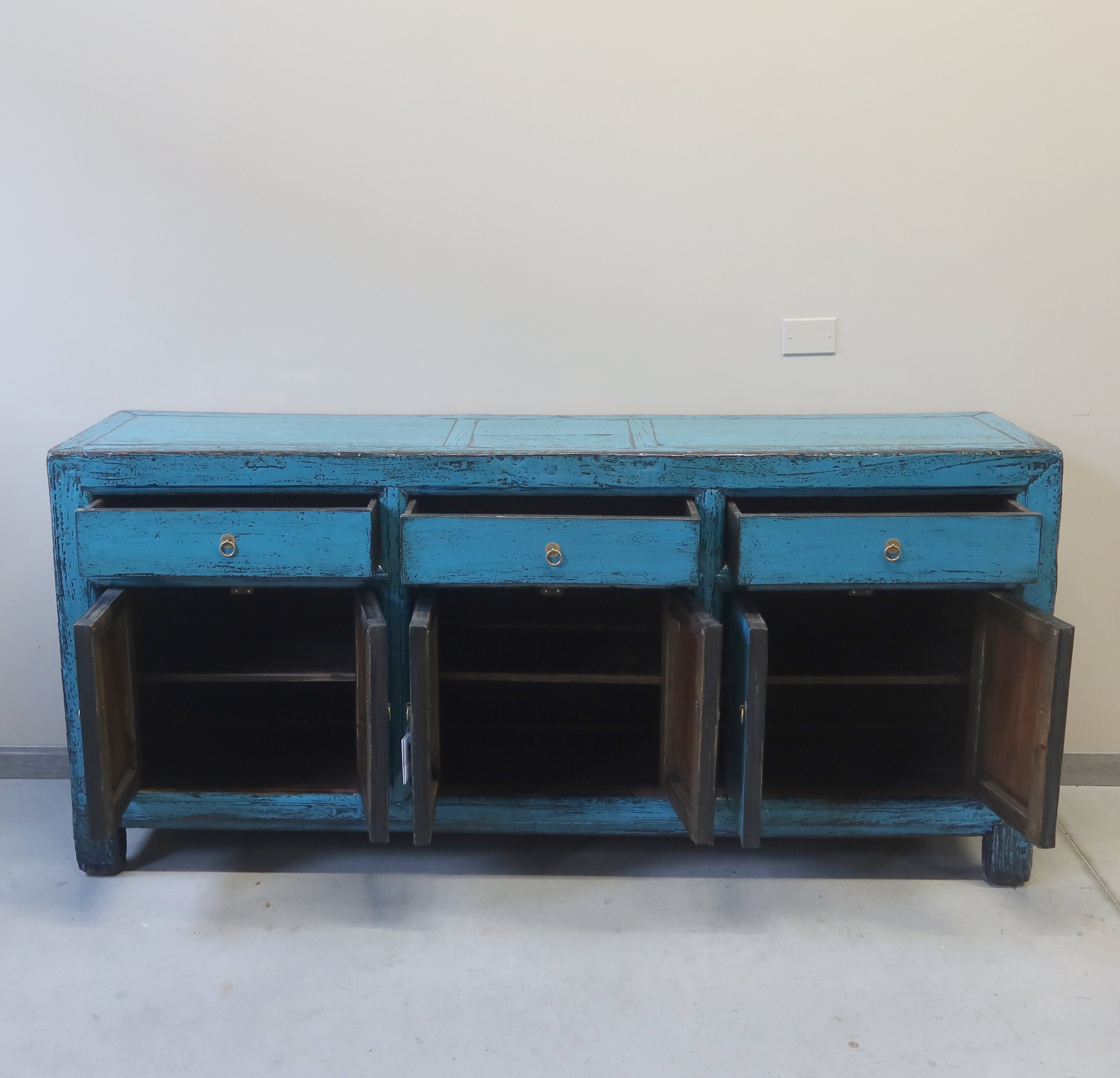 CREDENZA CINESE LACCA AZZURRA