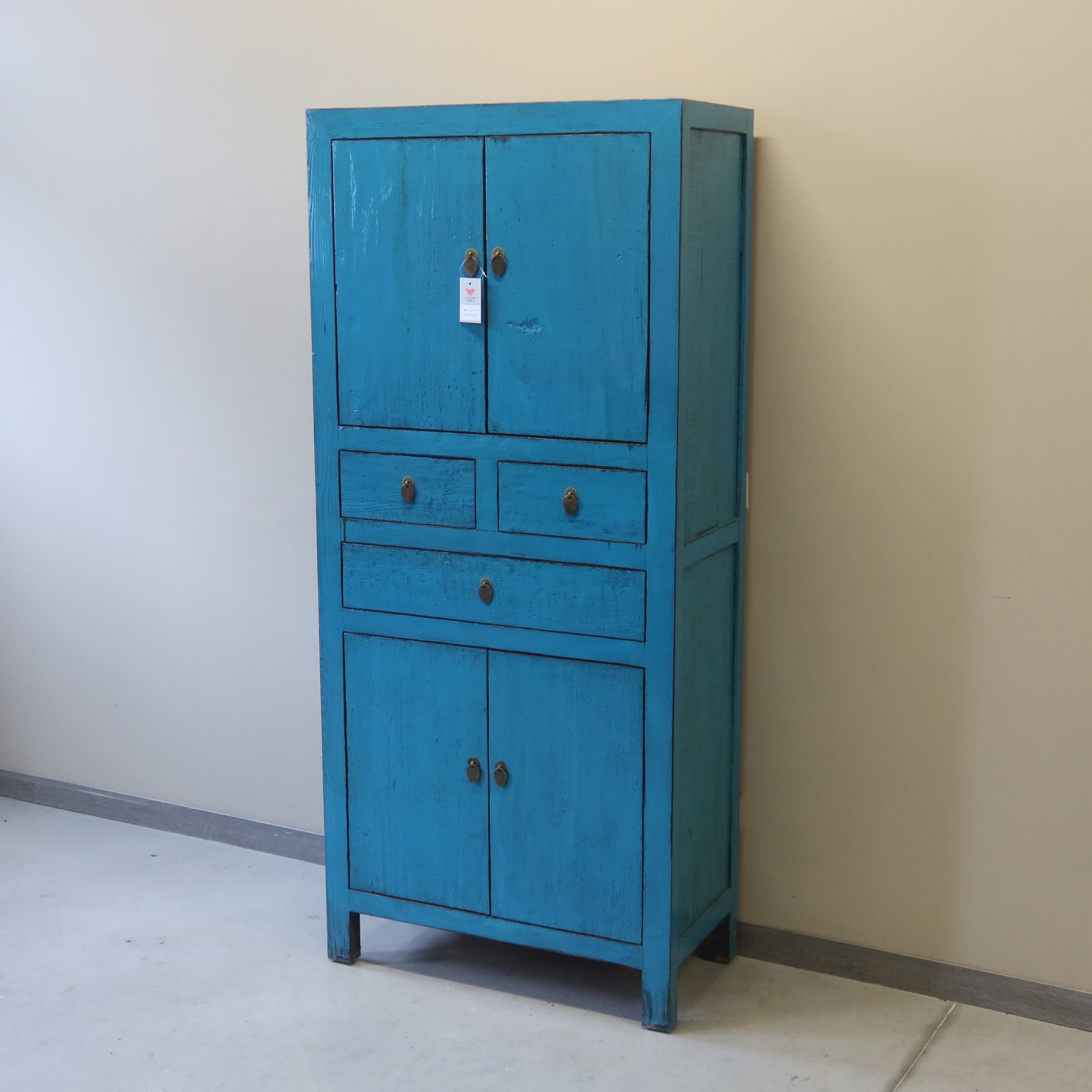 ARMADIETTO STRETTO LACCA AZZURRA