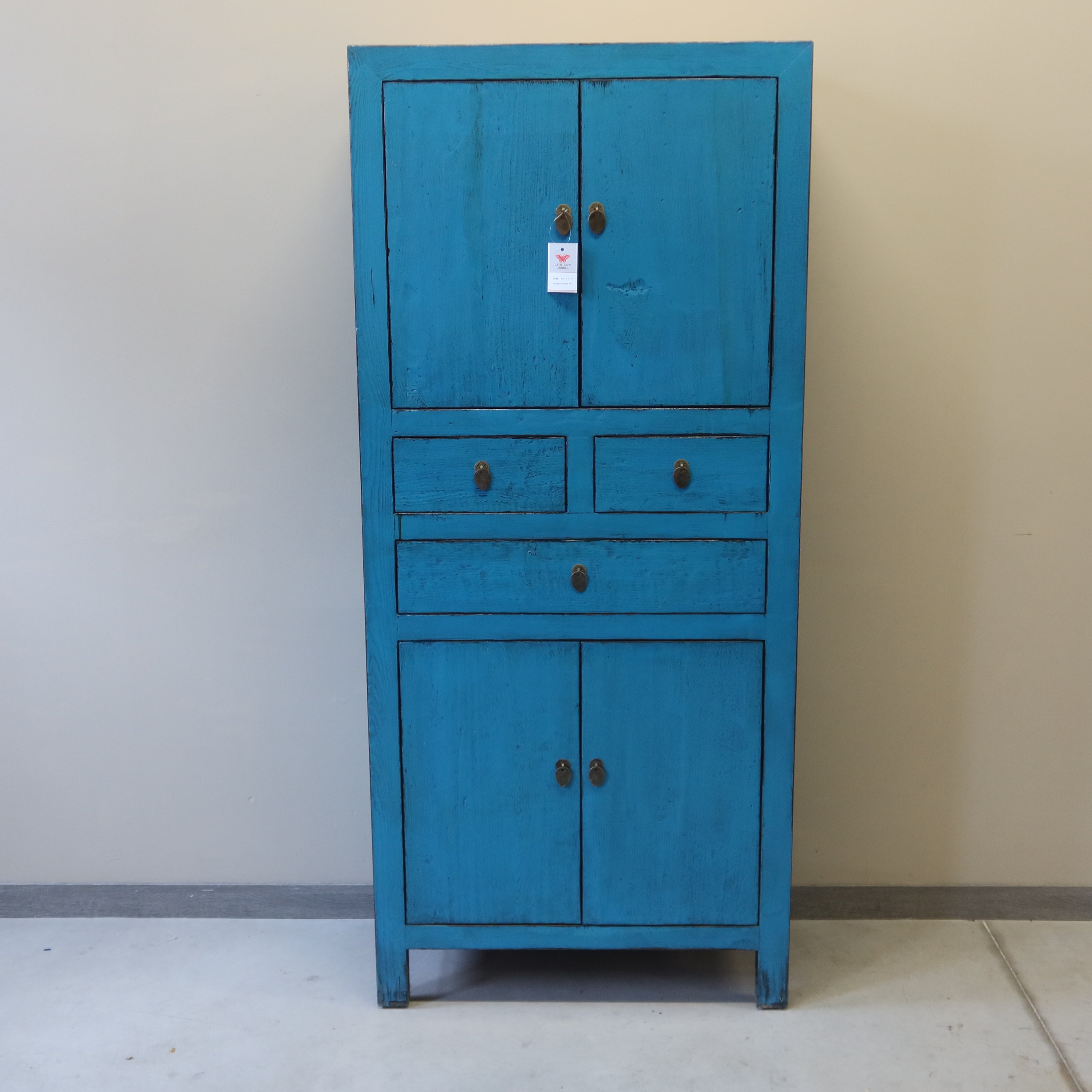 ARMADIETTO STRETTO LACCA AZZURRA