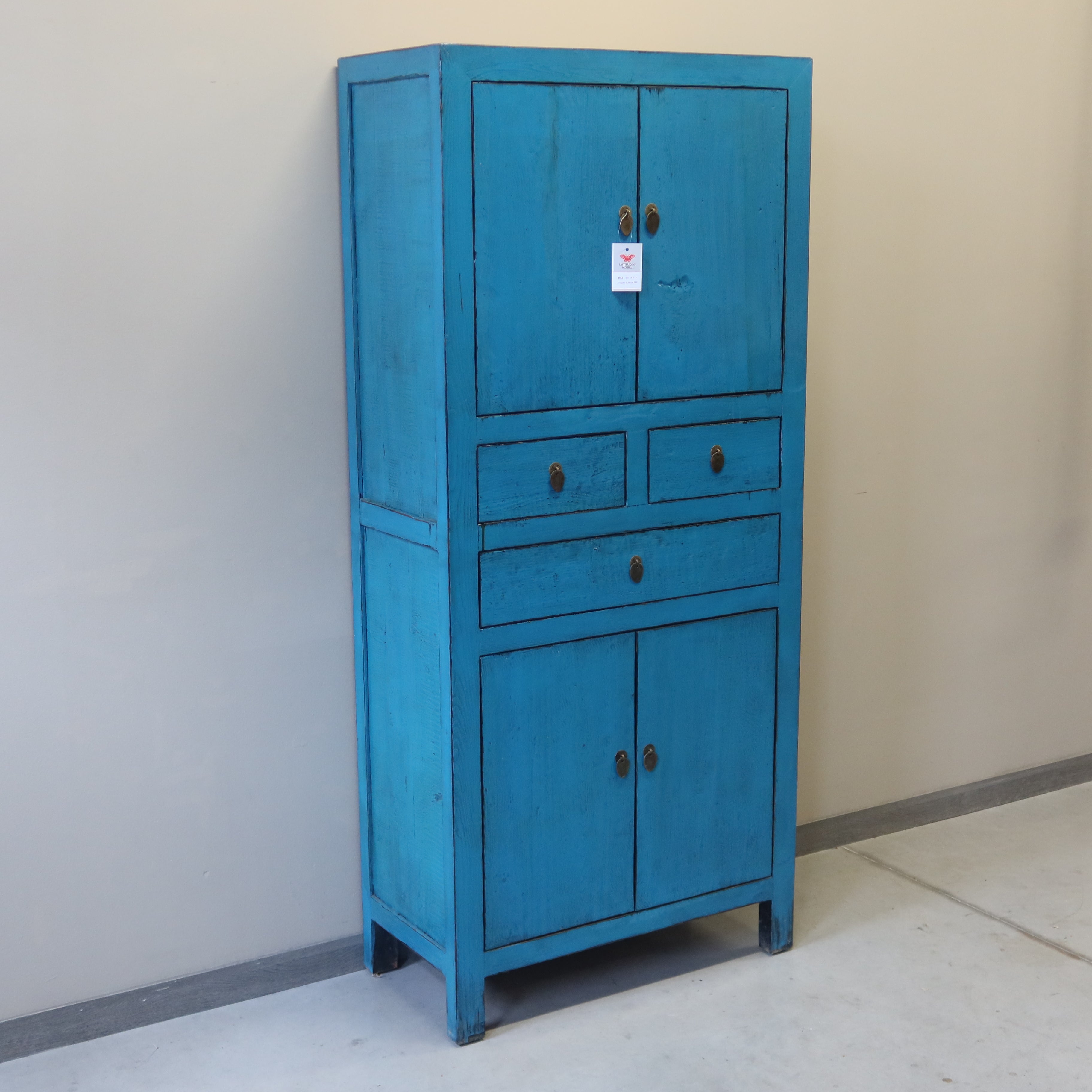 ARMADIETTO STRETTO LACCA AZZURRA
