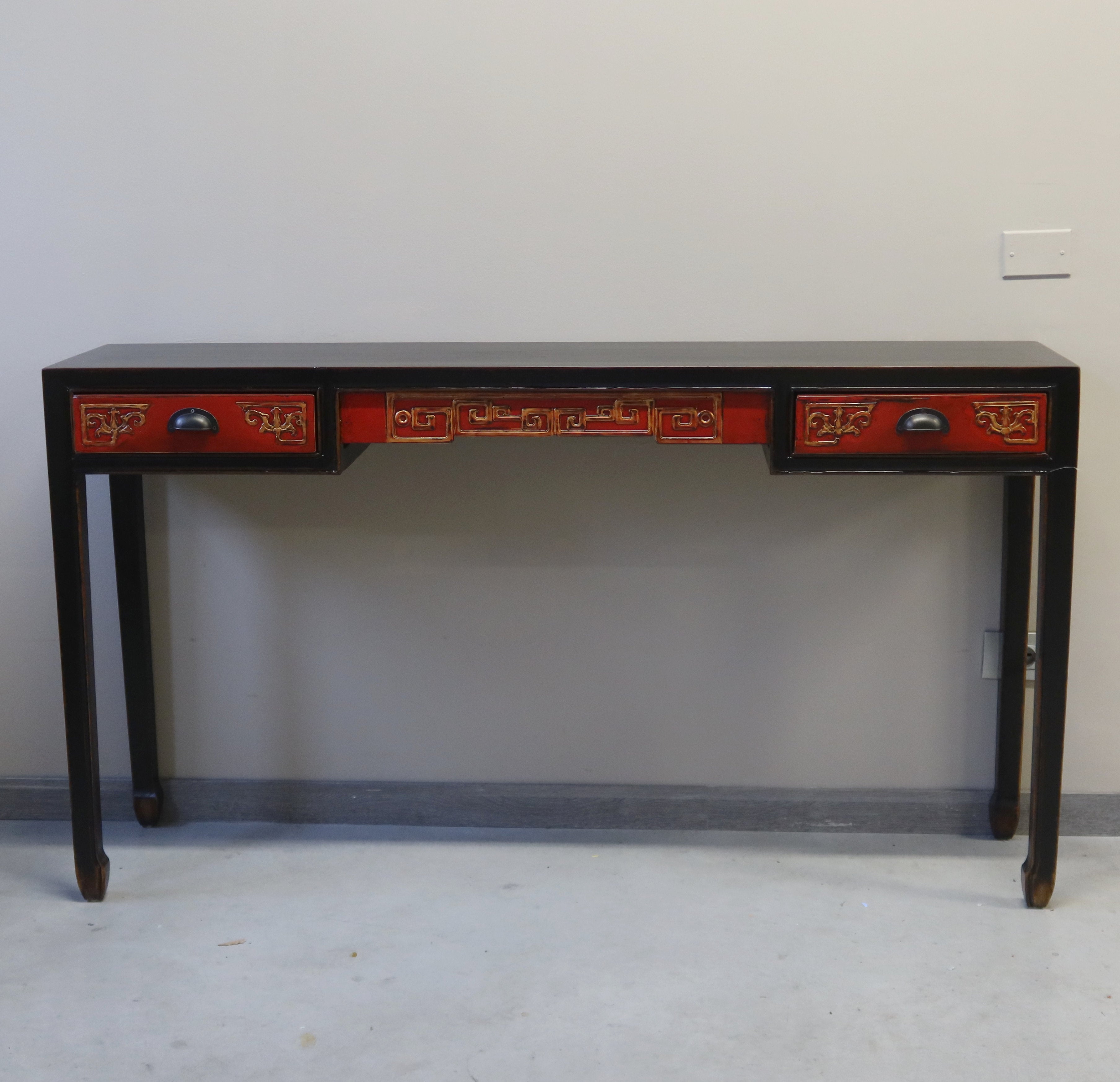 STRETTA CONSOLLE 2 CASSETTI E INTAGLI