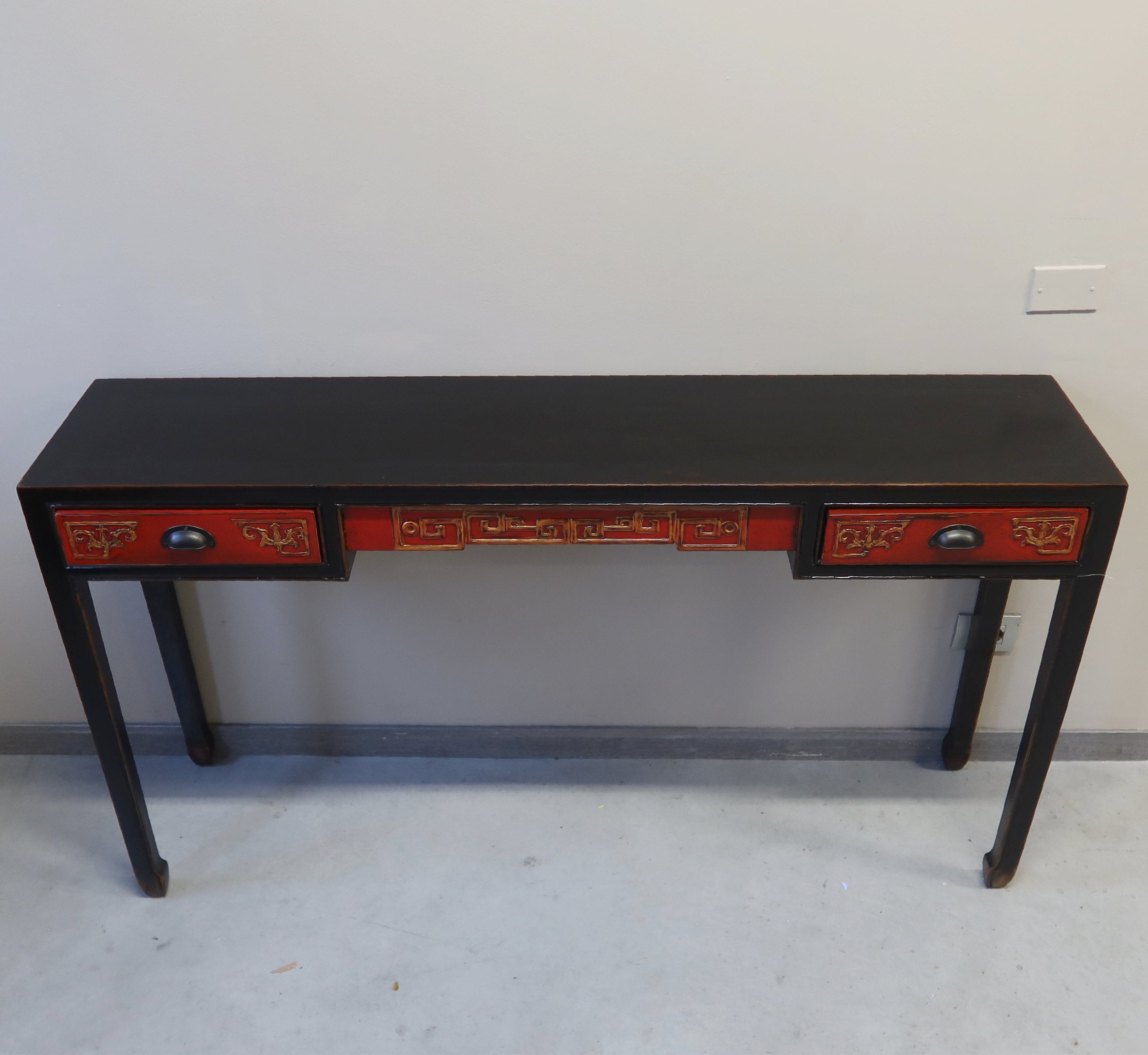 STRETTA CONSOLLE 2 CASSETTI E INTAGLI