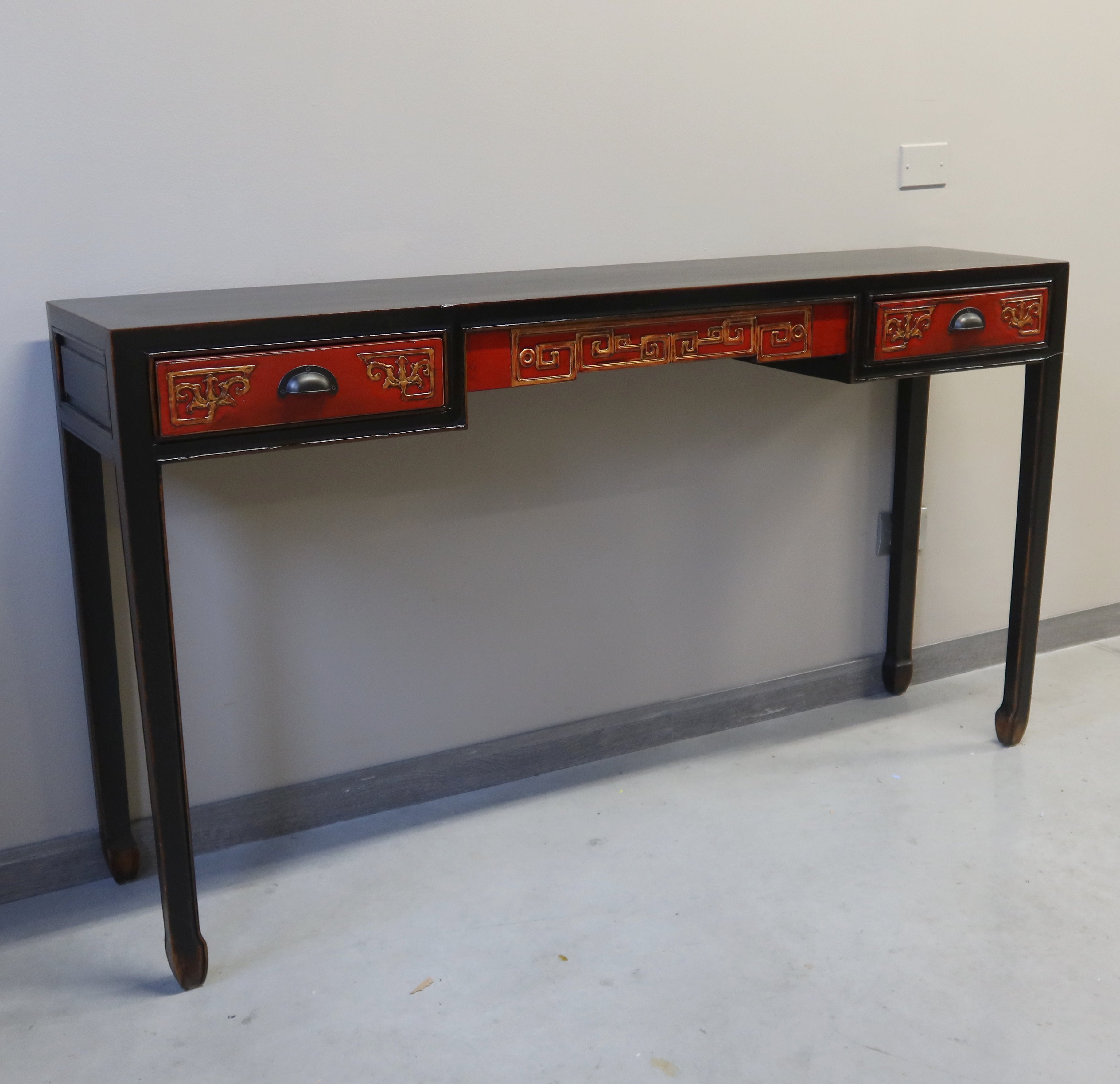 STRETTA CONSOLLE 2 CASSETTI E INTAGLI