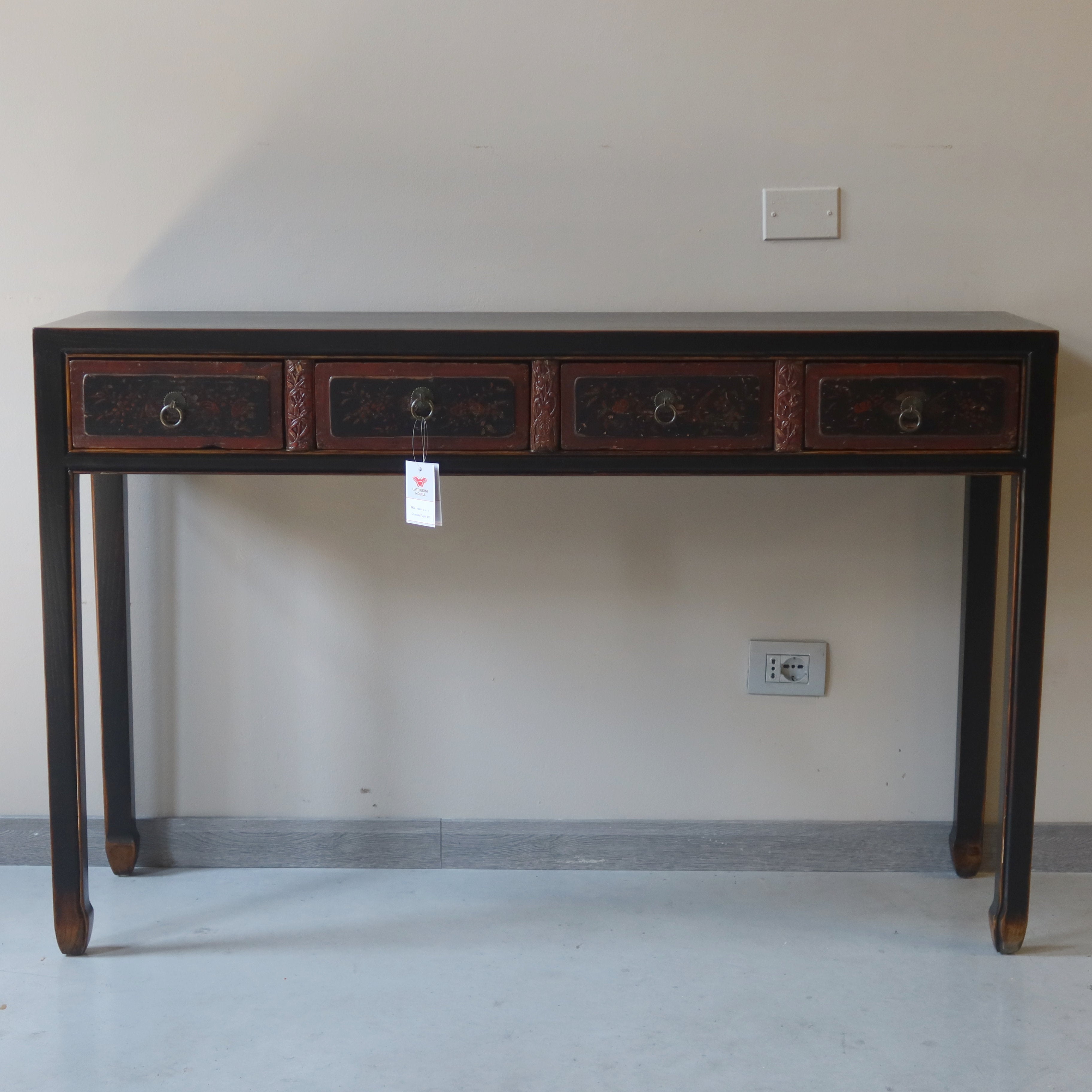 CONSOLLE CINESE 4 CASSETTI DECORATI