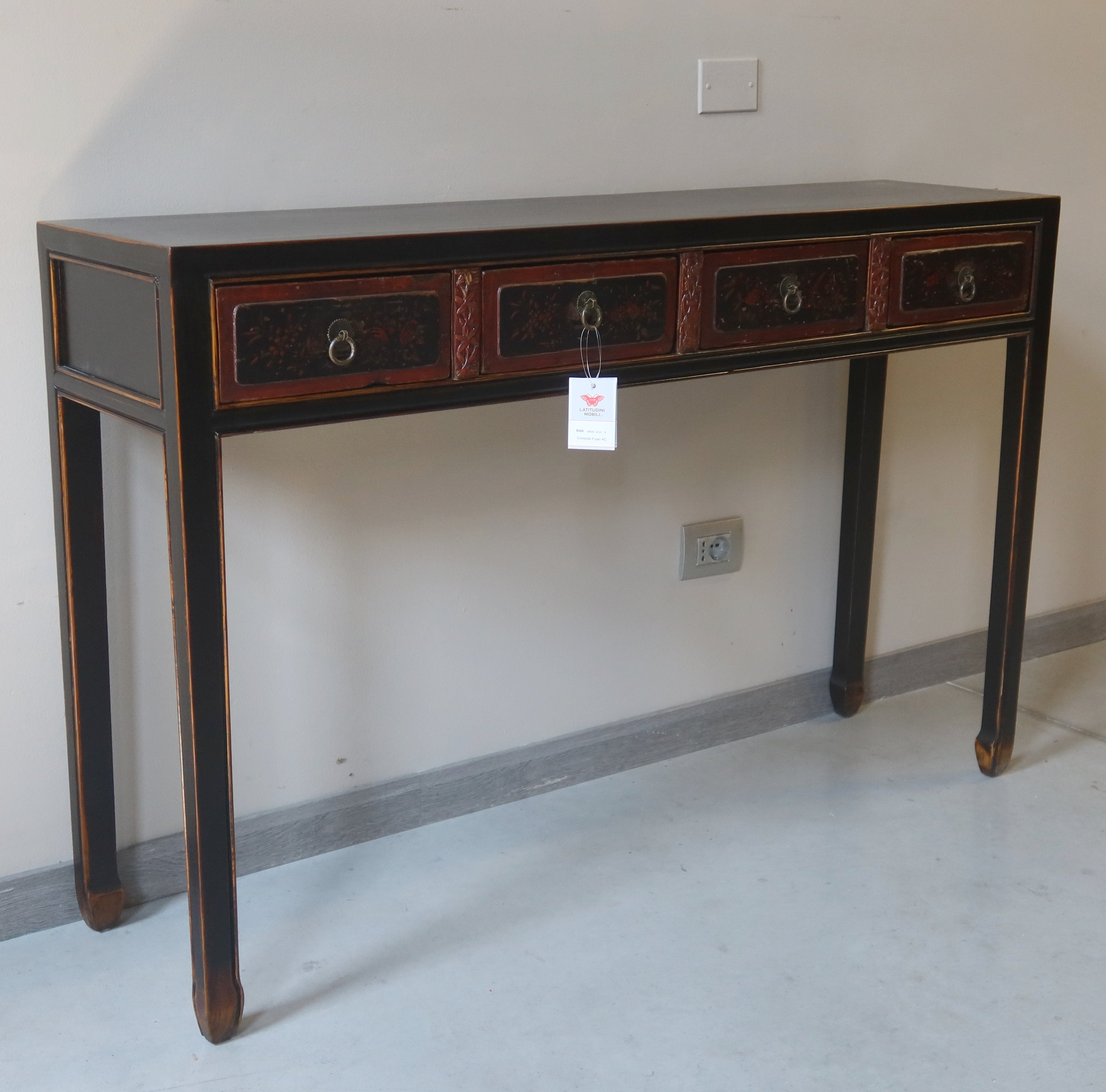 CONSOLLE CINESE 4 CASSETTI DECORATI