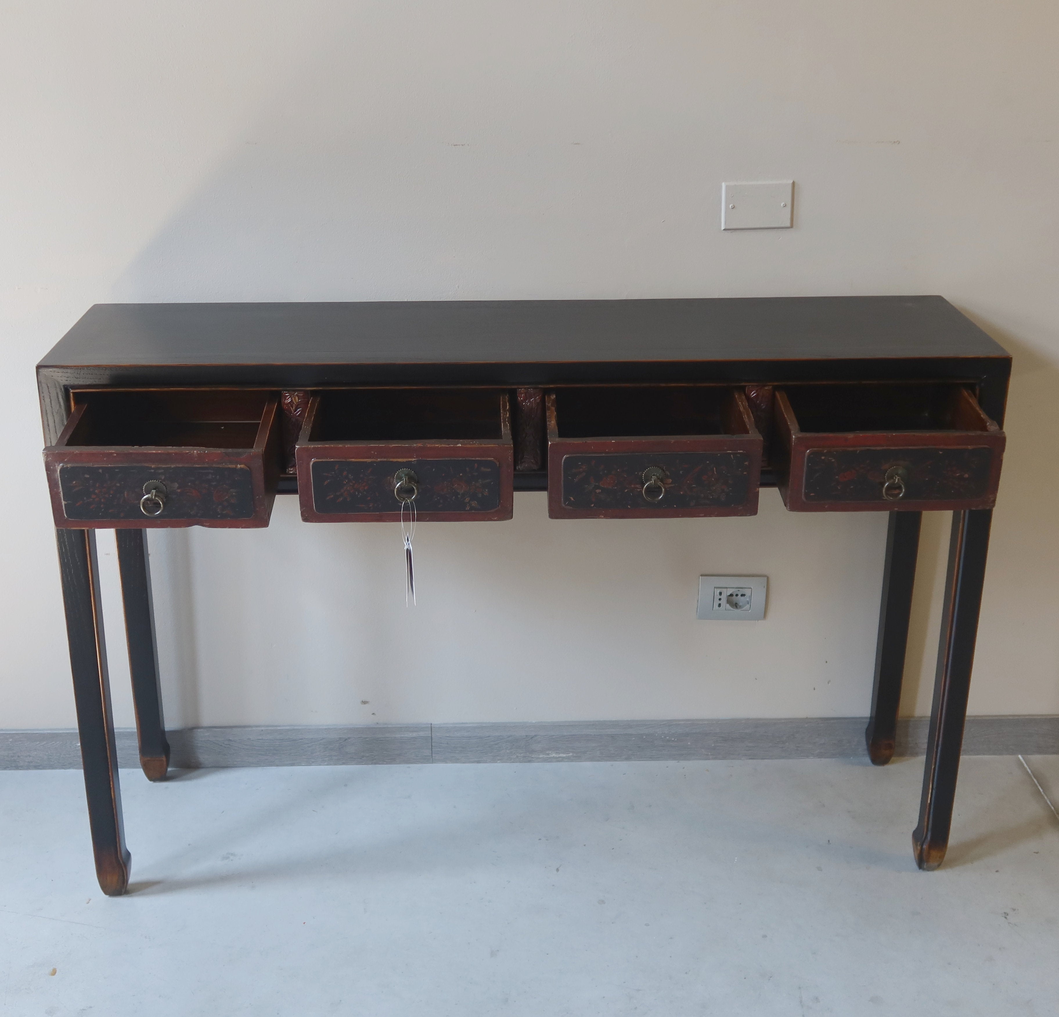 CONSOLLE CINESE 4 CASSETTI DECORATI