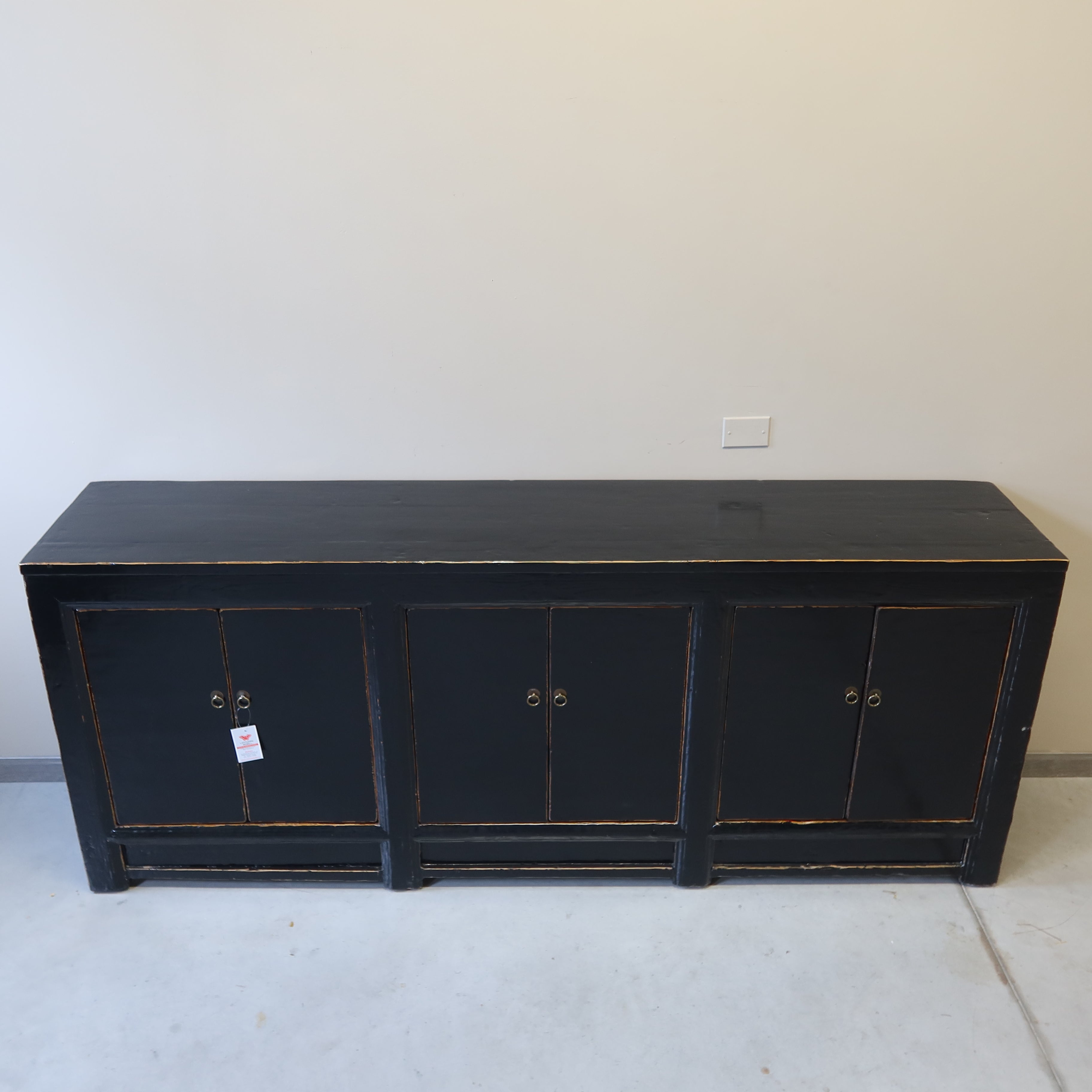CREDENZA CINESE LACCA NERA 6 ANTE