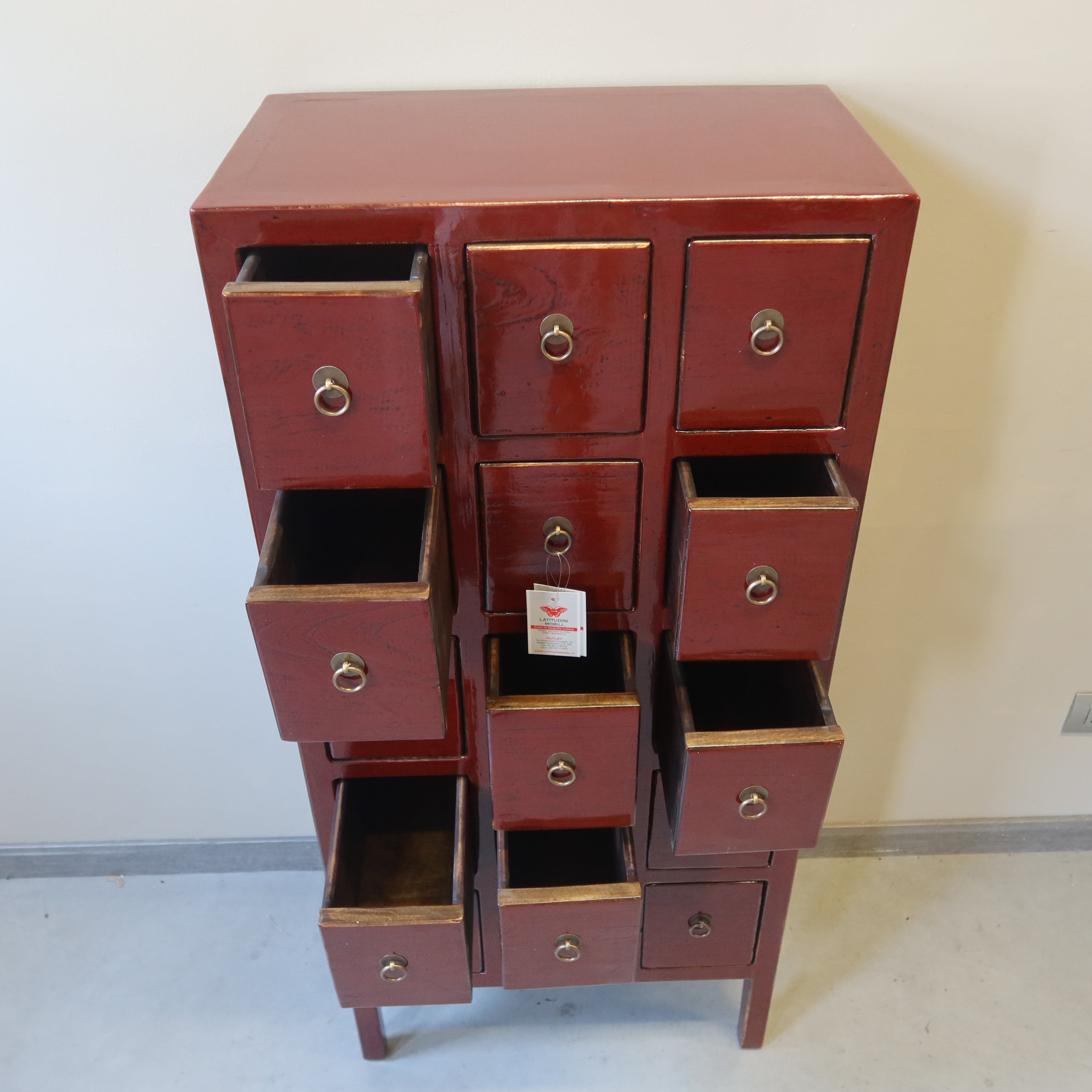 MOBILE CASSETTIERA LACCA BORDEAUX 15C