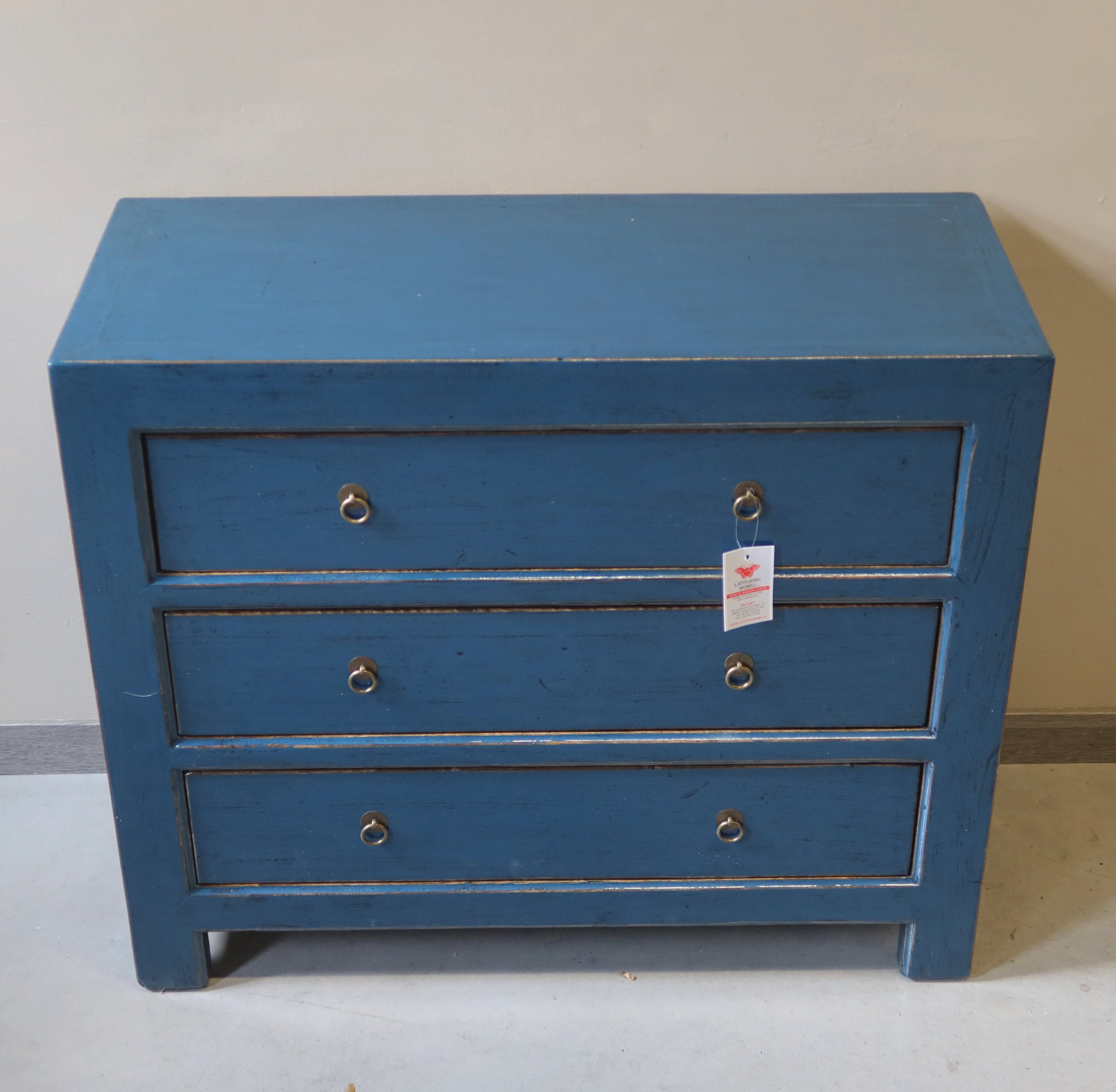 MOBILE CASSETTIERA LACCA BLU 3C