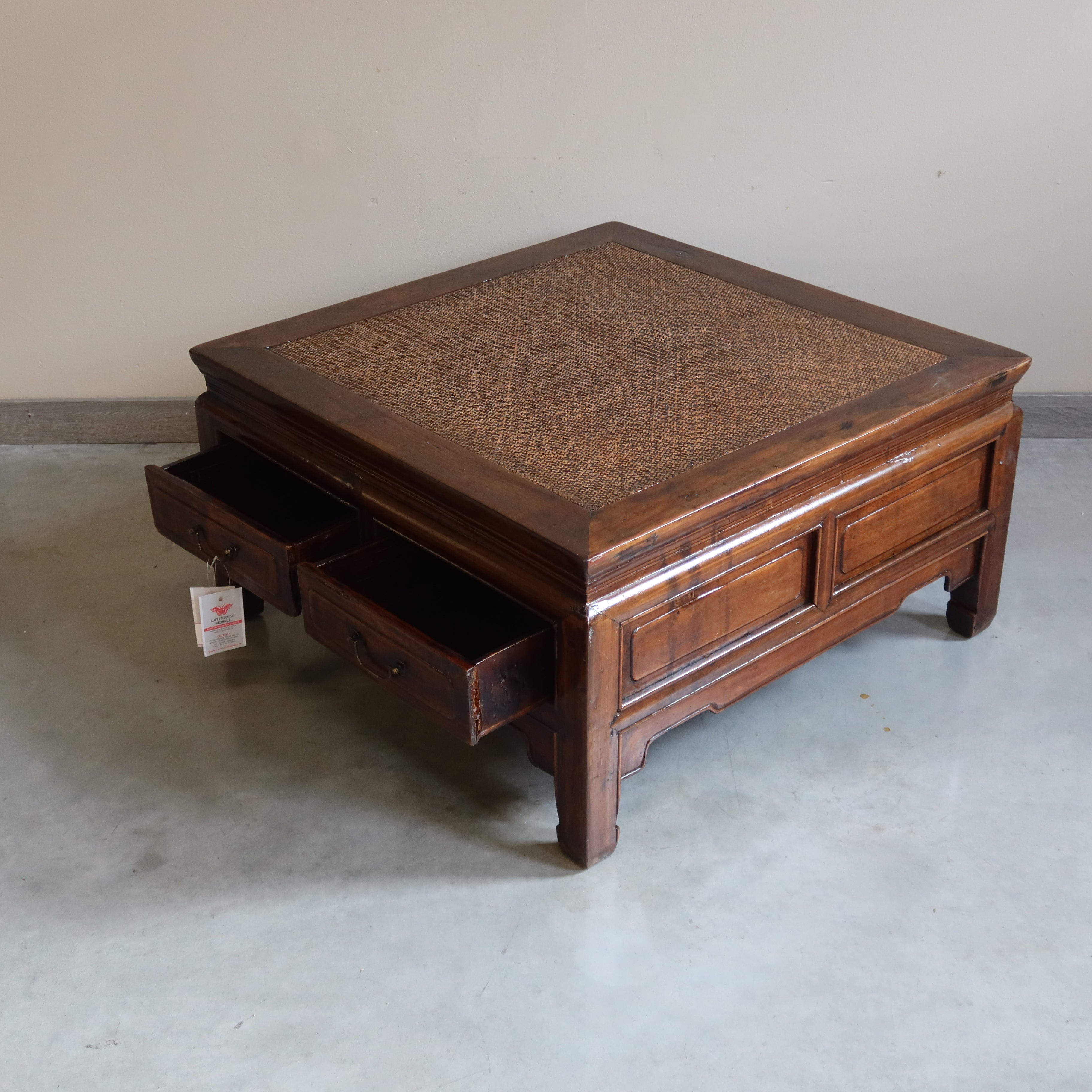 TAVOLO OLMO CINESE 4C PIANO RATTAN