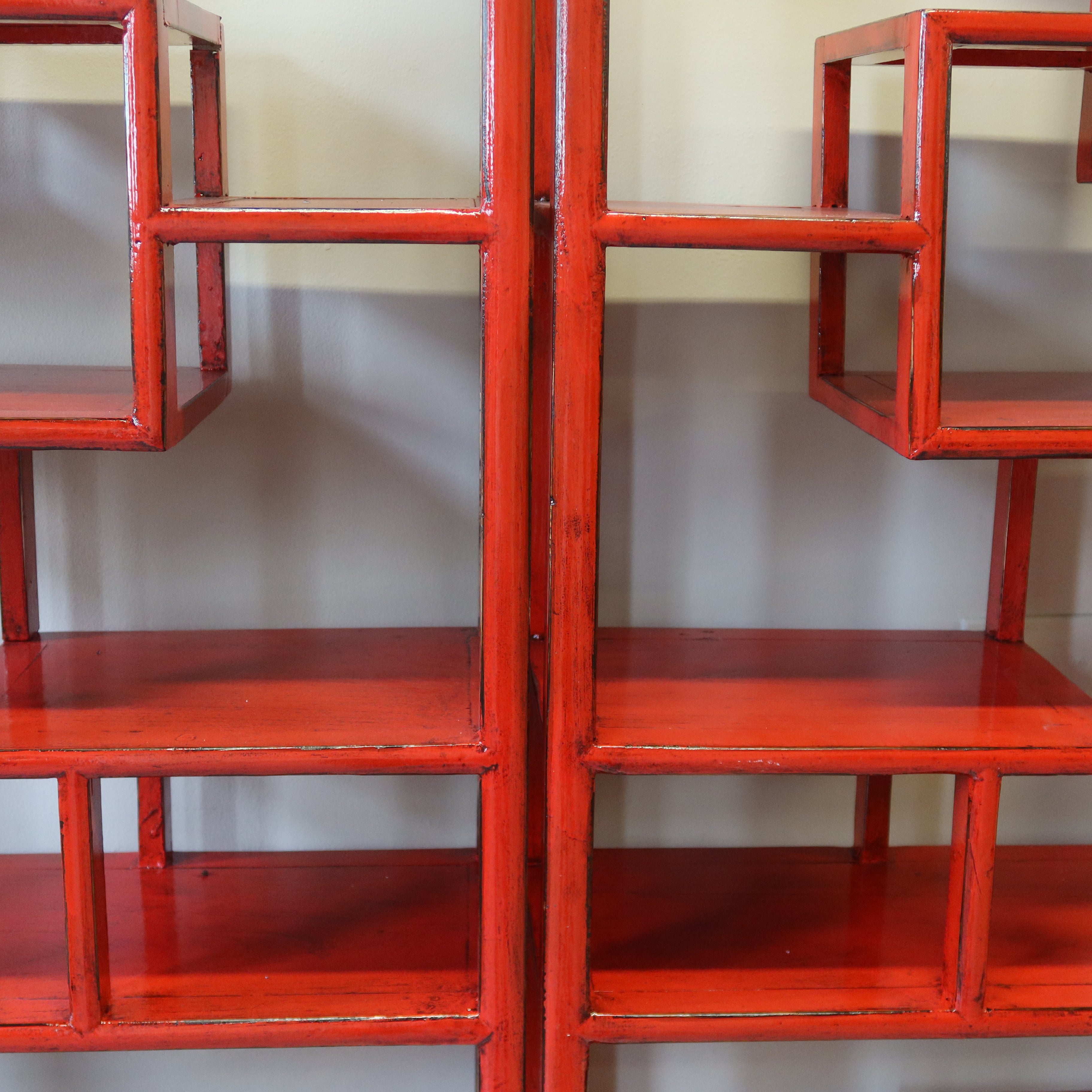LIBRERIA CINESE TONDA LACCA ROSSA