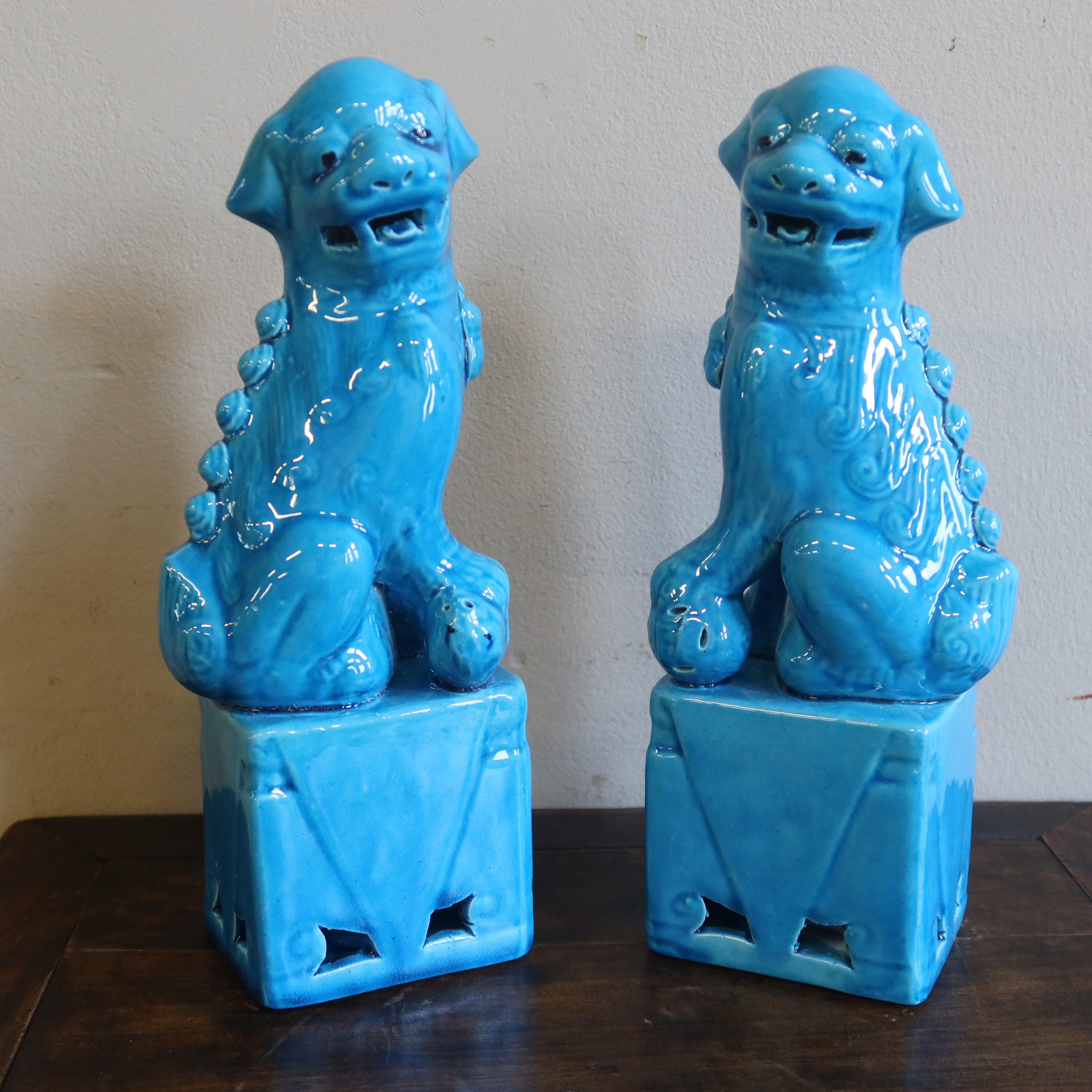 COPPIA LEONCANI IN CERAMICA