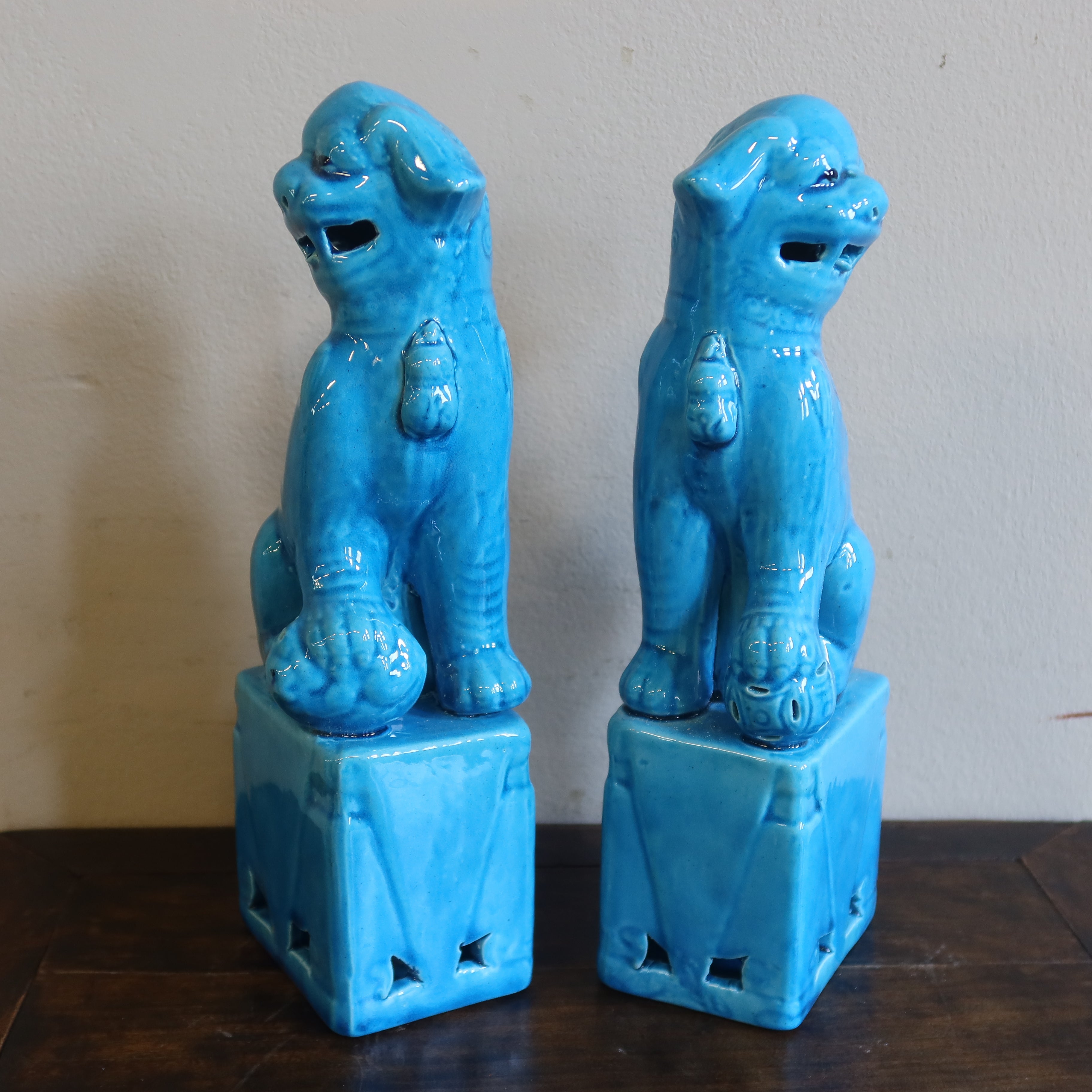 COPPIA LEONCANI IN CERAMICA
