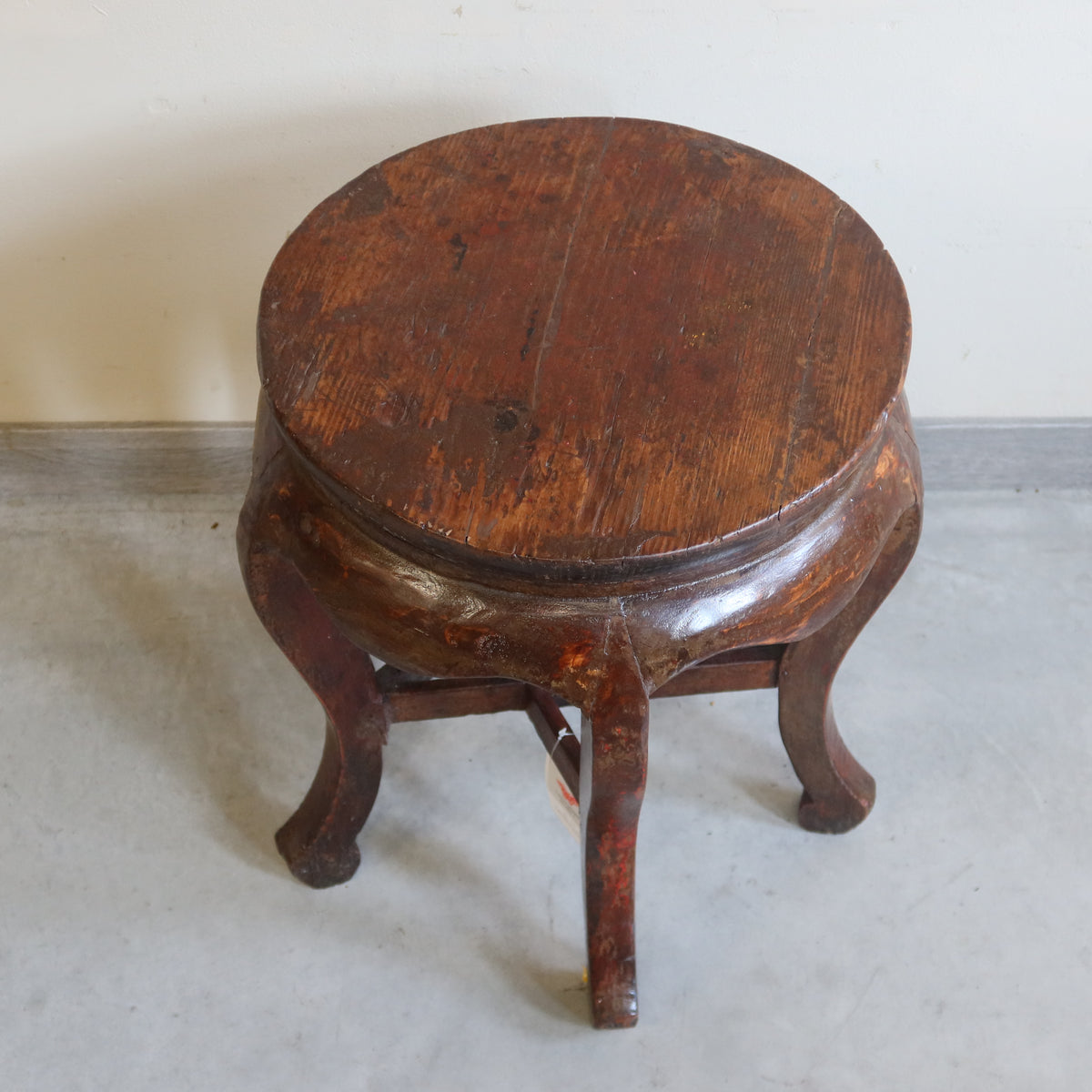 TAVOLINO TONDO OLMO CINESE GAMBE ARCUATE
