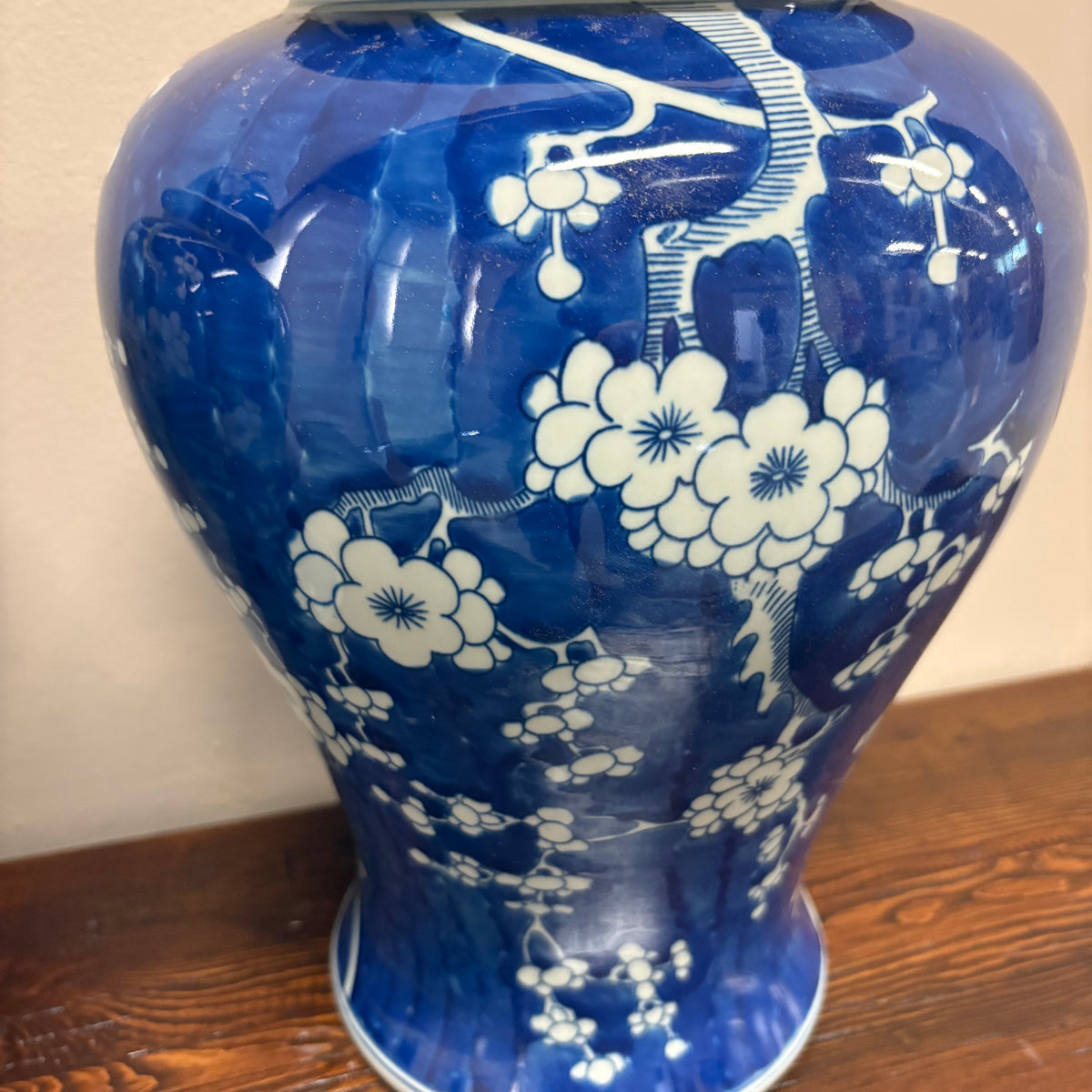 VASO CINESE AD ANFORA IN CERAMICA BLU
