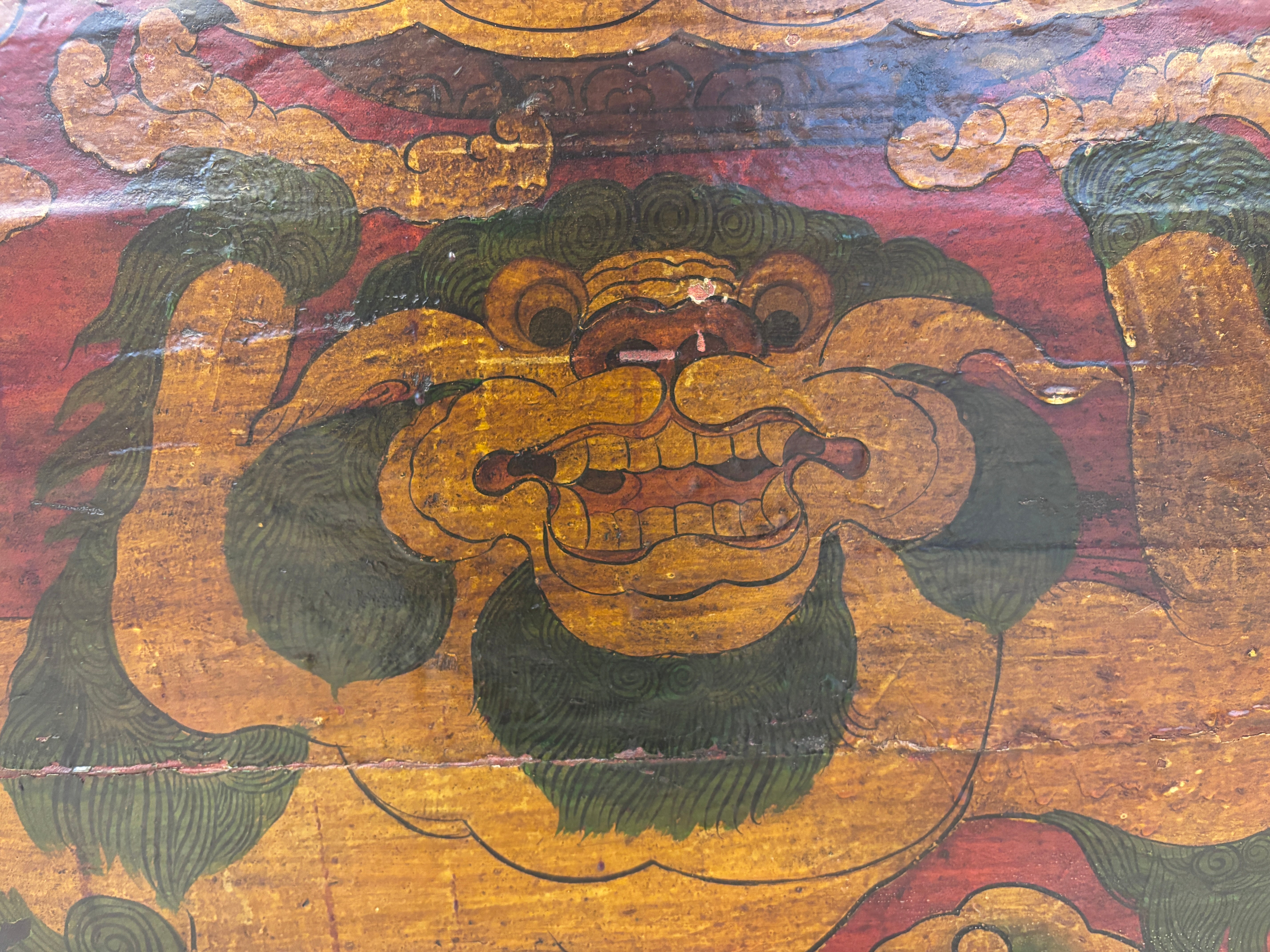 GRANDE BAULE DECORATO TIBETANO
