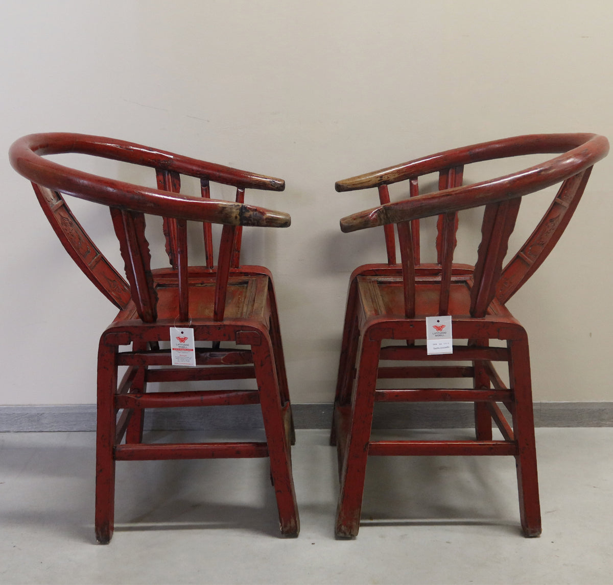 SEDIA CINESE A POZZETTO ROSSO BORDEAUX