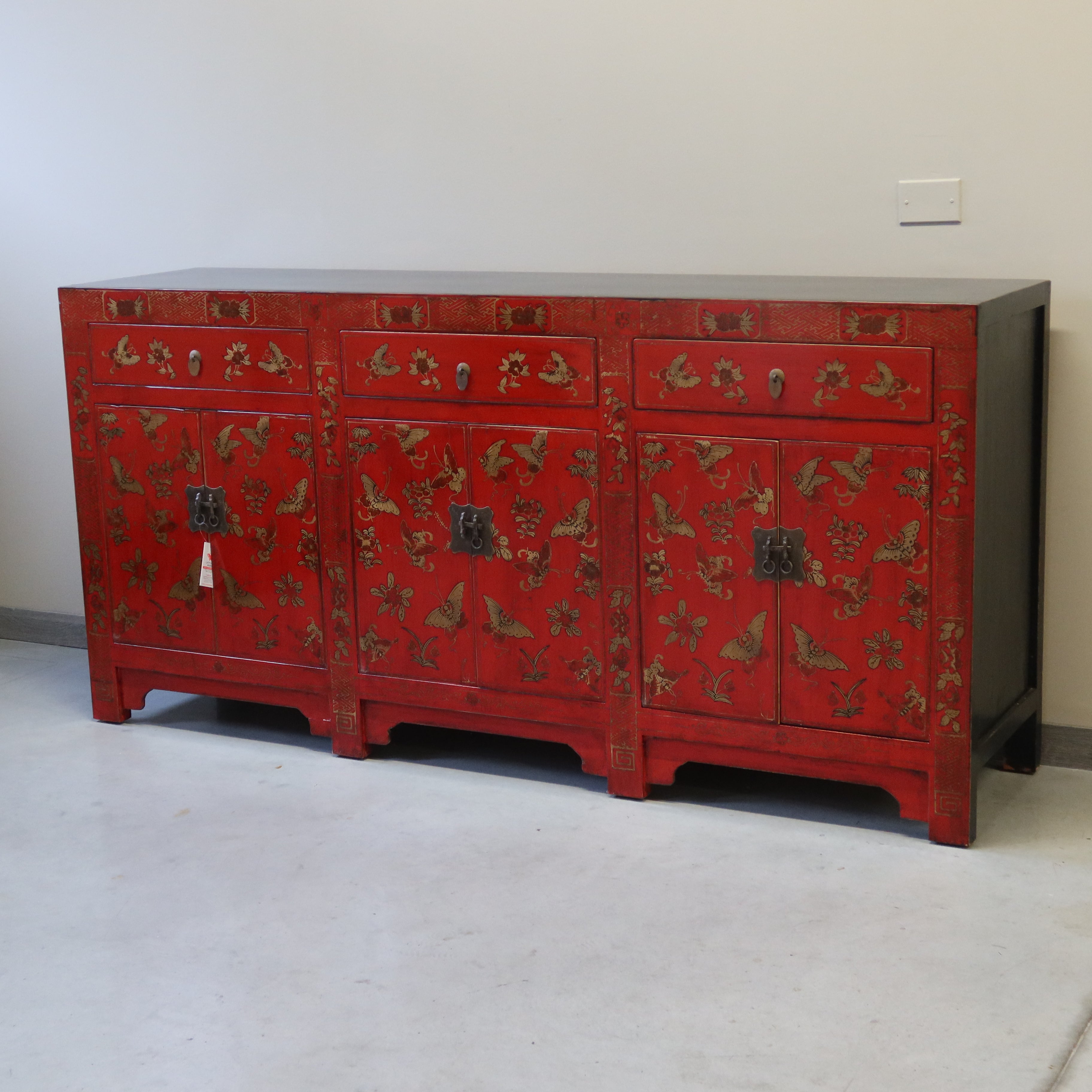 CREDENZA CINESE DI SHANXI A TRIPLO VANO
