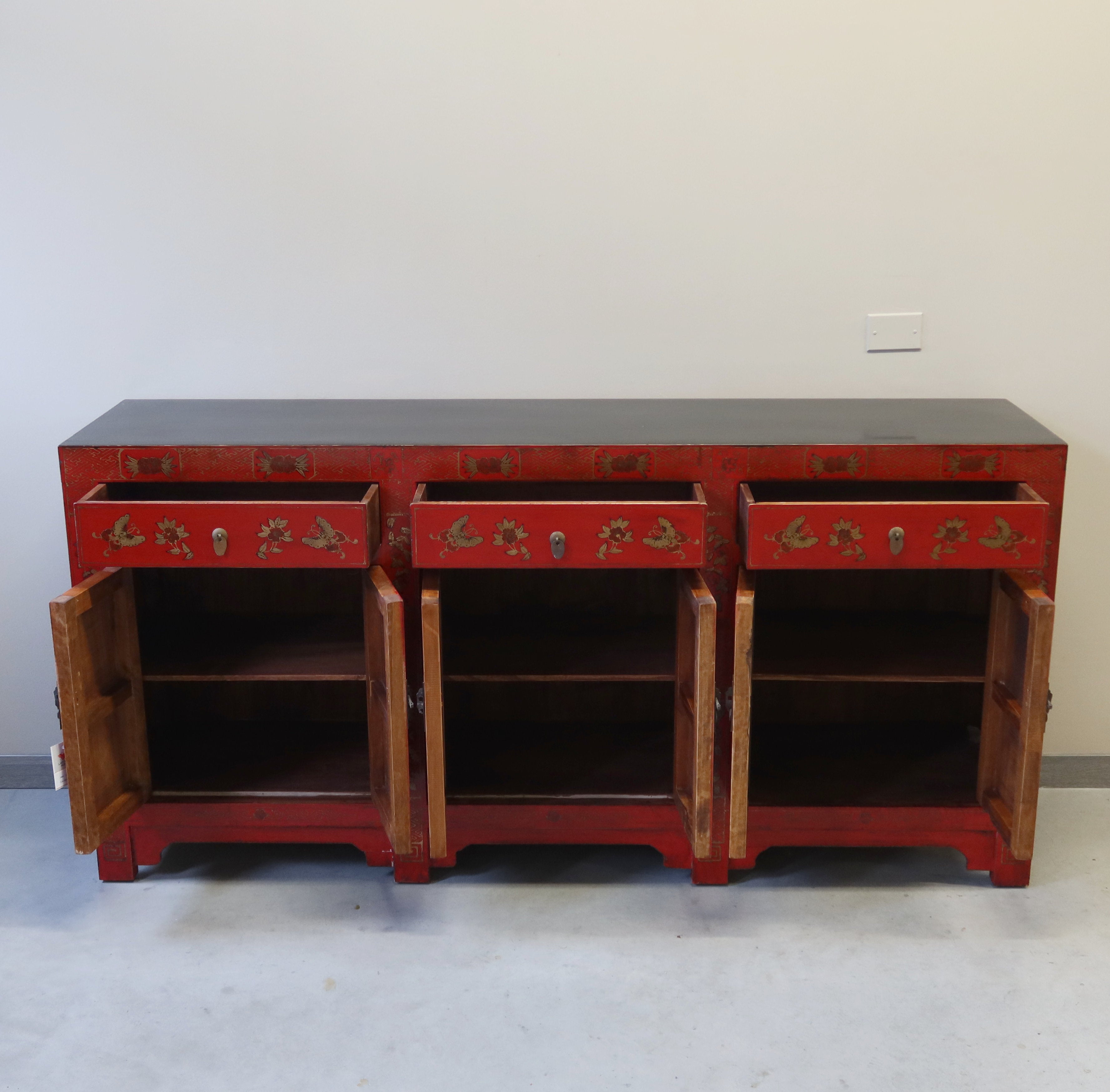 CREDENZA CINESE DI SHANXI A TRIPLO VANO