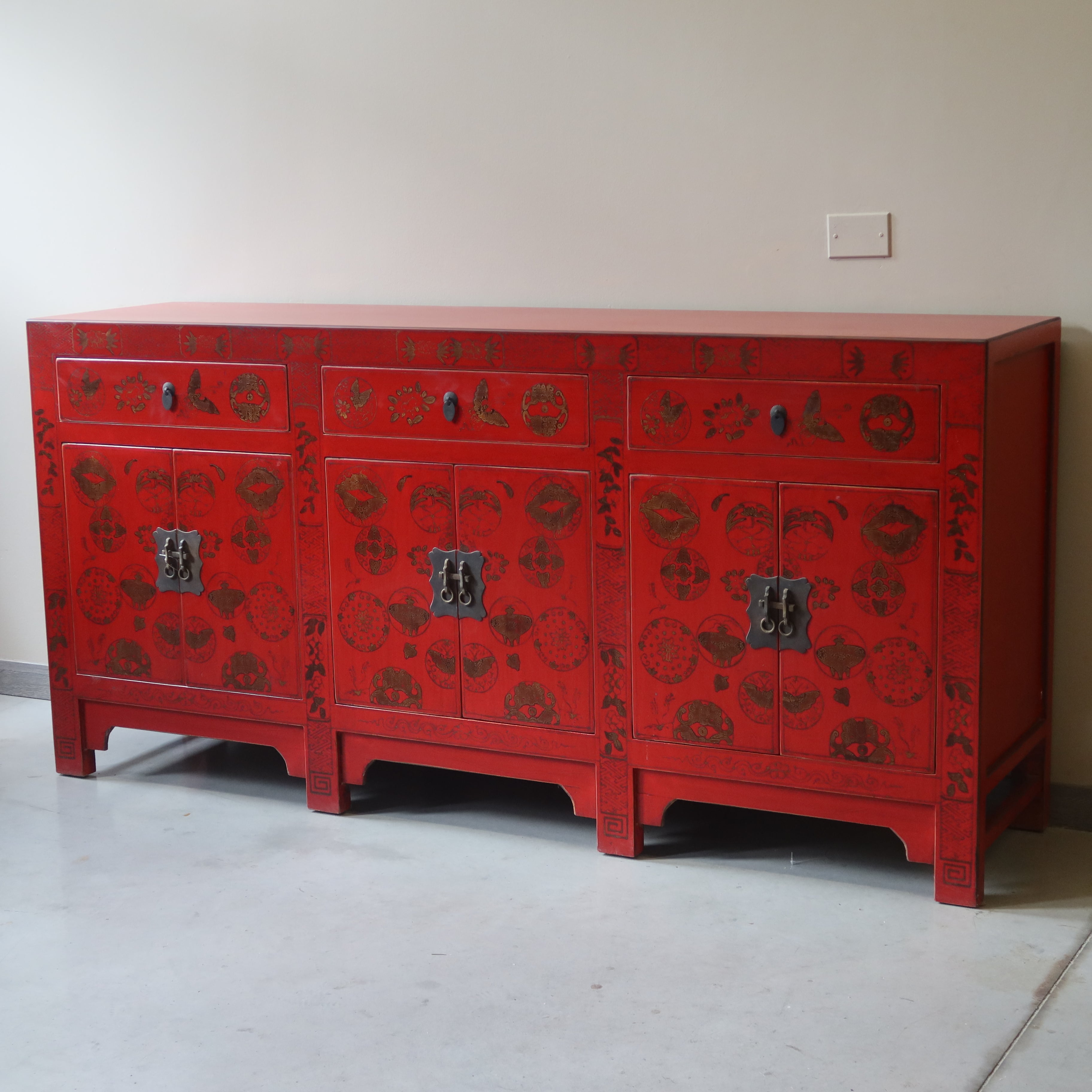 CREDENZA CINESE DI SHANXI A TRIPLO VANO