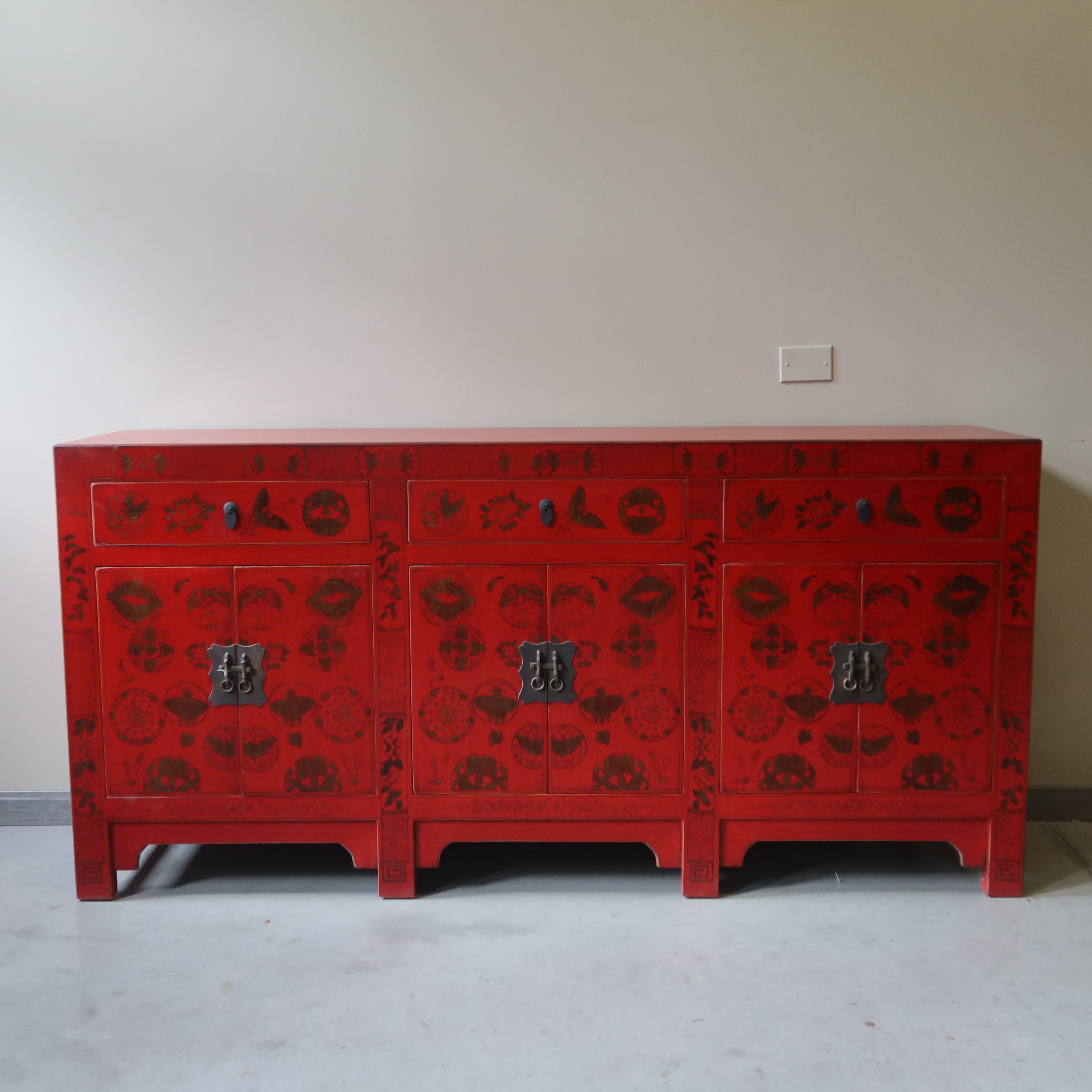 CREDENZA CINESE DI SHANXI A TRIPLO VANO