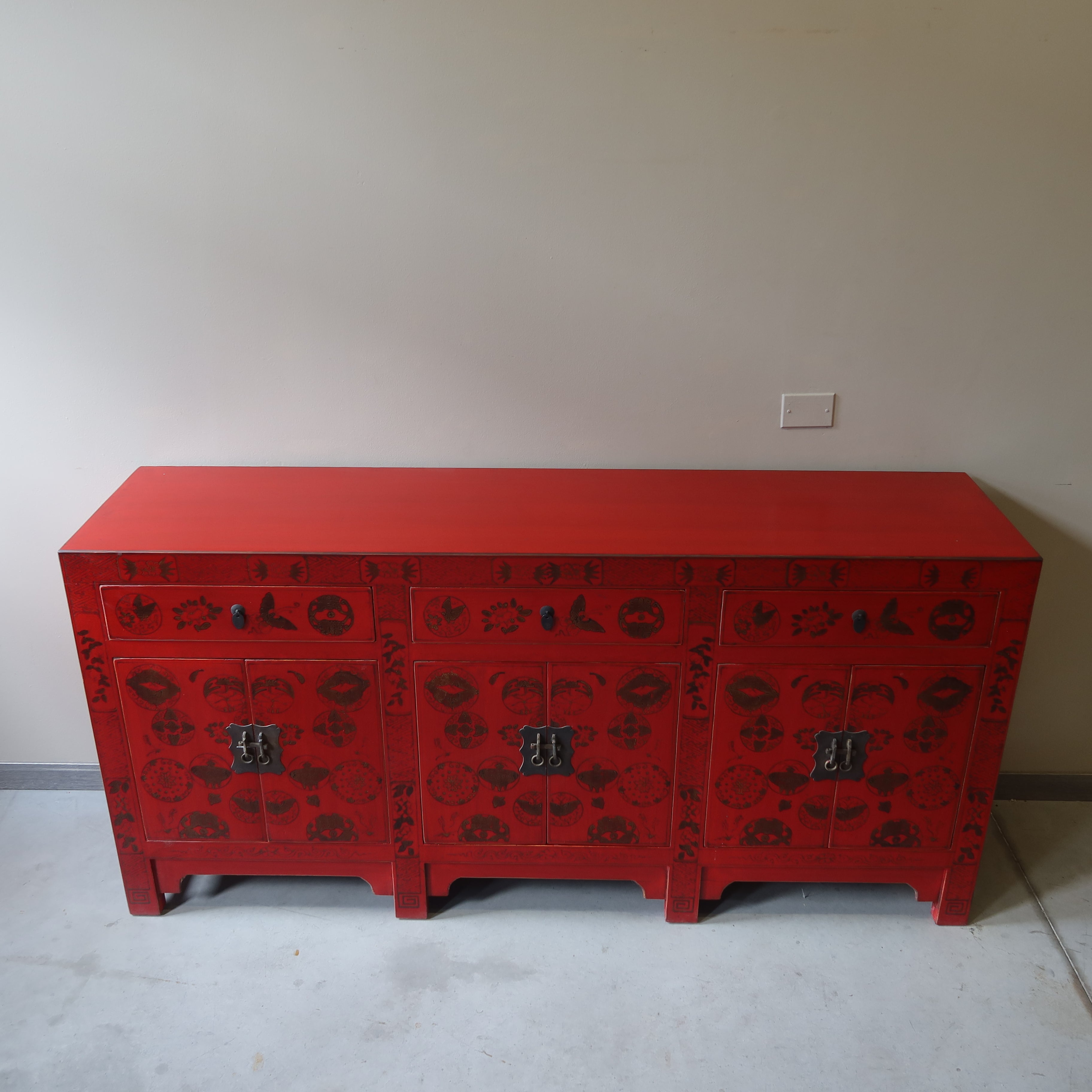 CREDENZA CINESE DI SHANXI A TRIPLO VANO