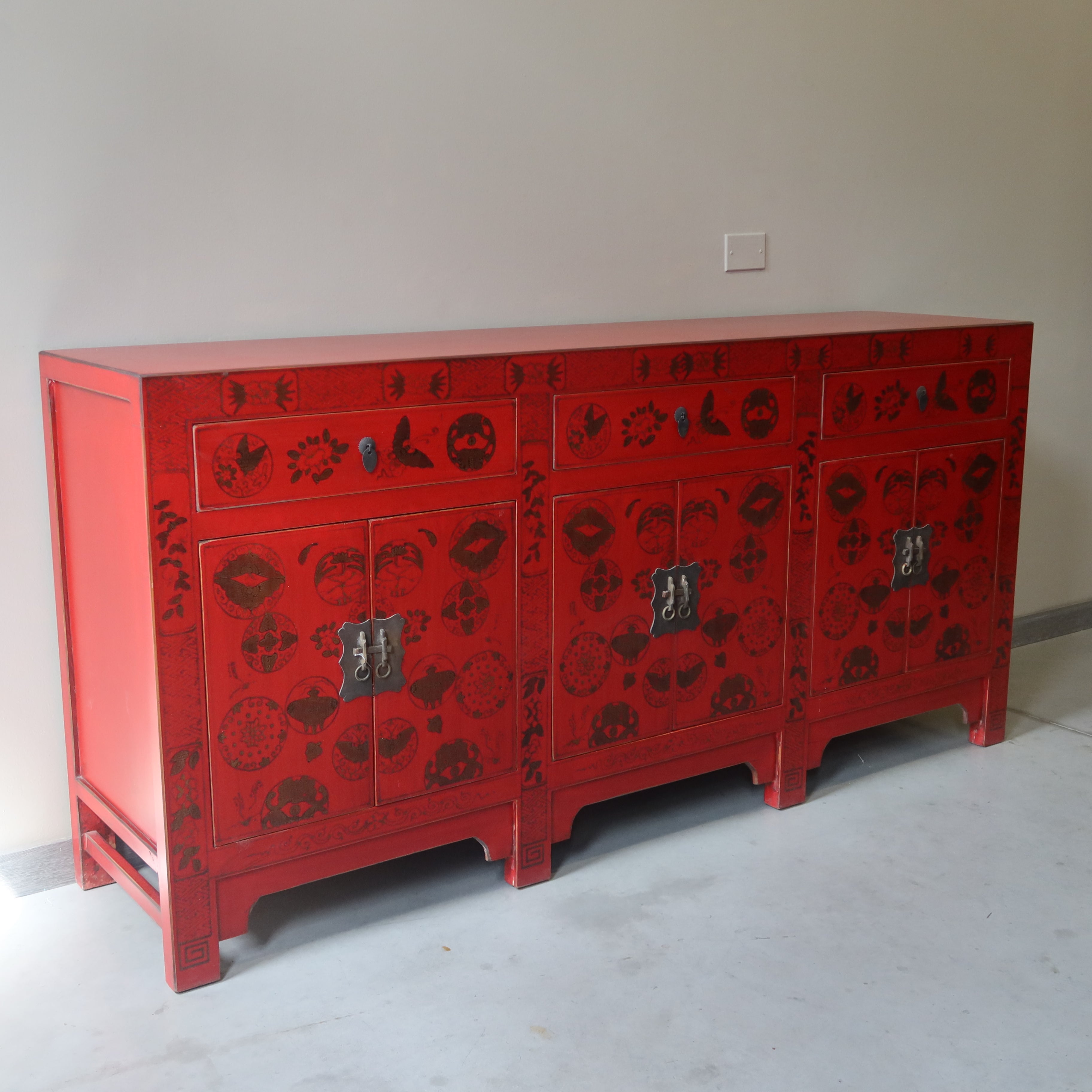 CREDENZA CINESE DI SHANXI A TRIPLO VANO
