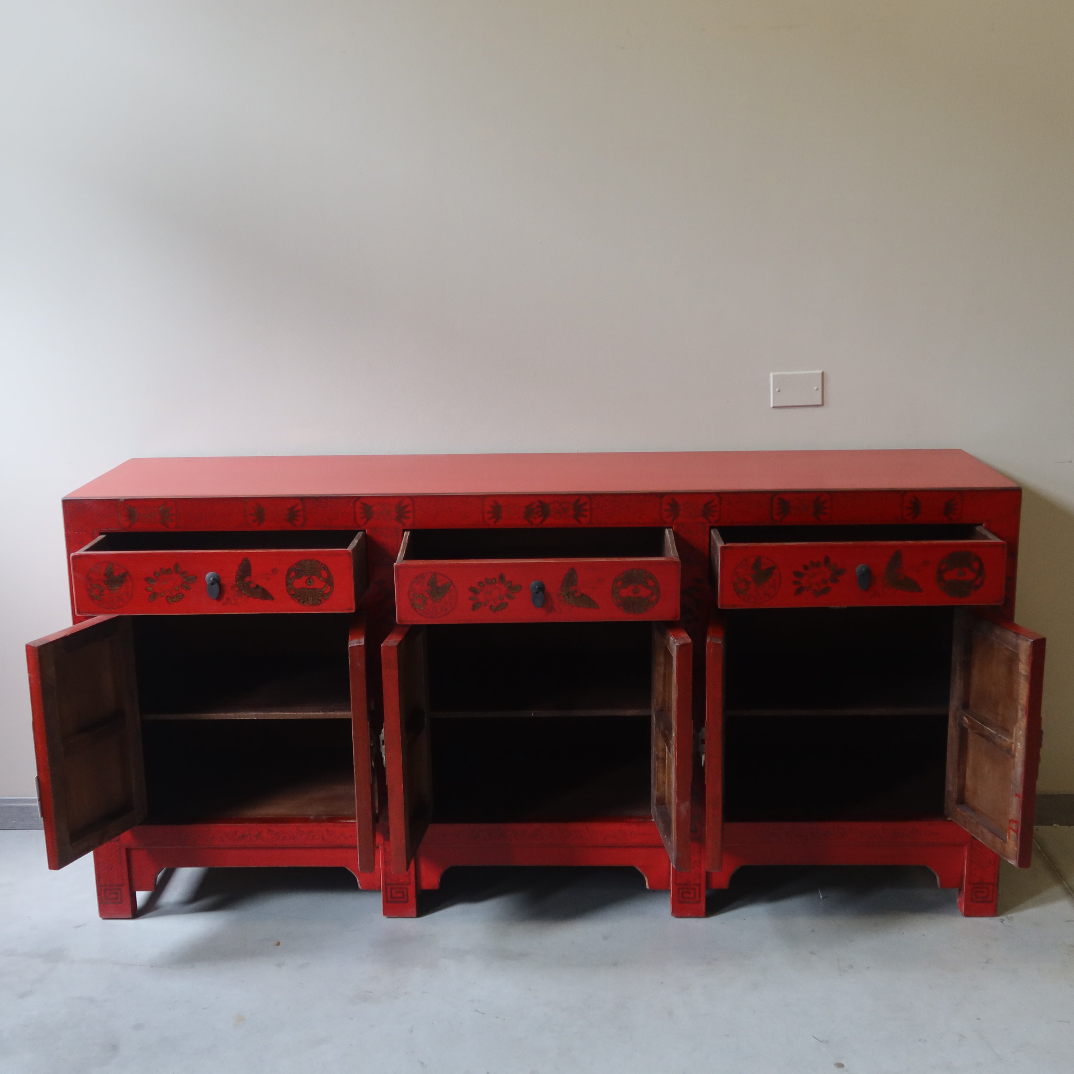 CREDENZA CINESE DI SHANXI A TRIPLO VANO