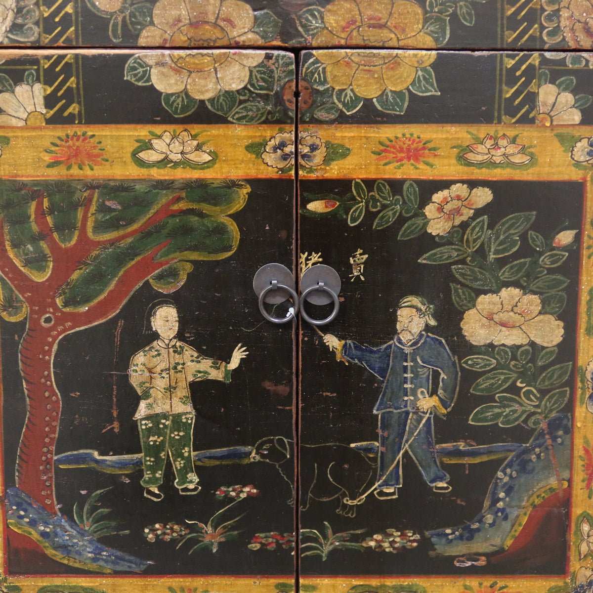 BAULE CINESE DECORATO CON APERTURA FRONTALE