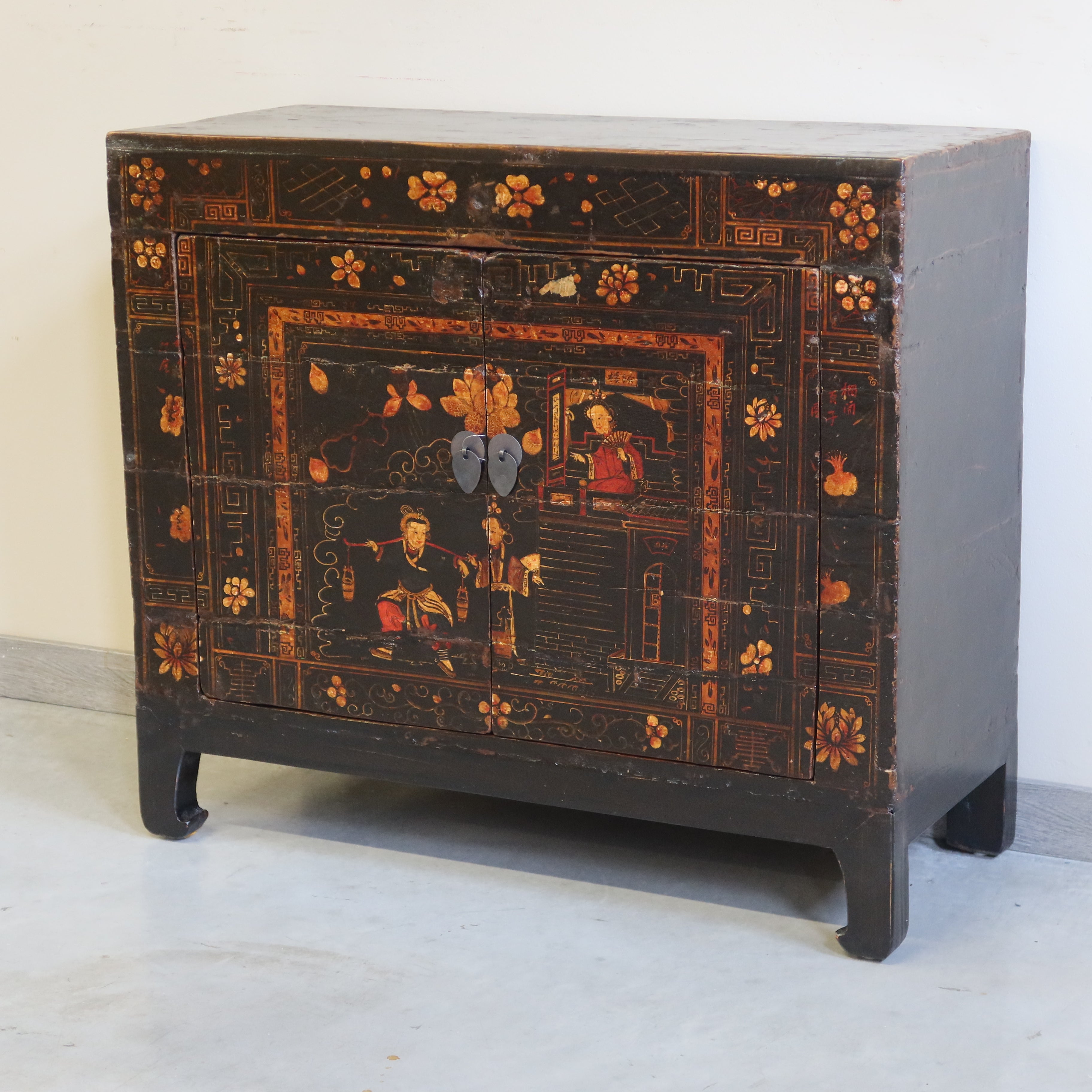 BAULE CINESE DECORATO CON APERTURA FRONTALE