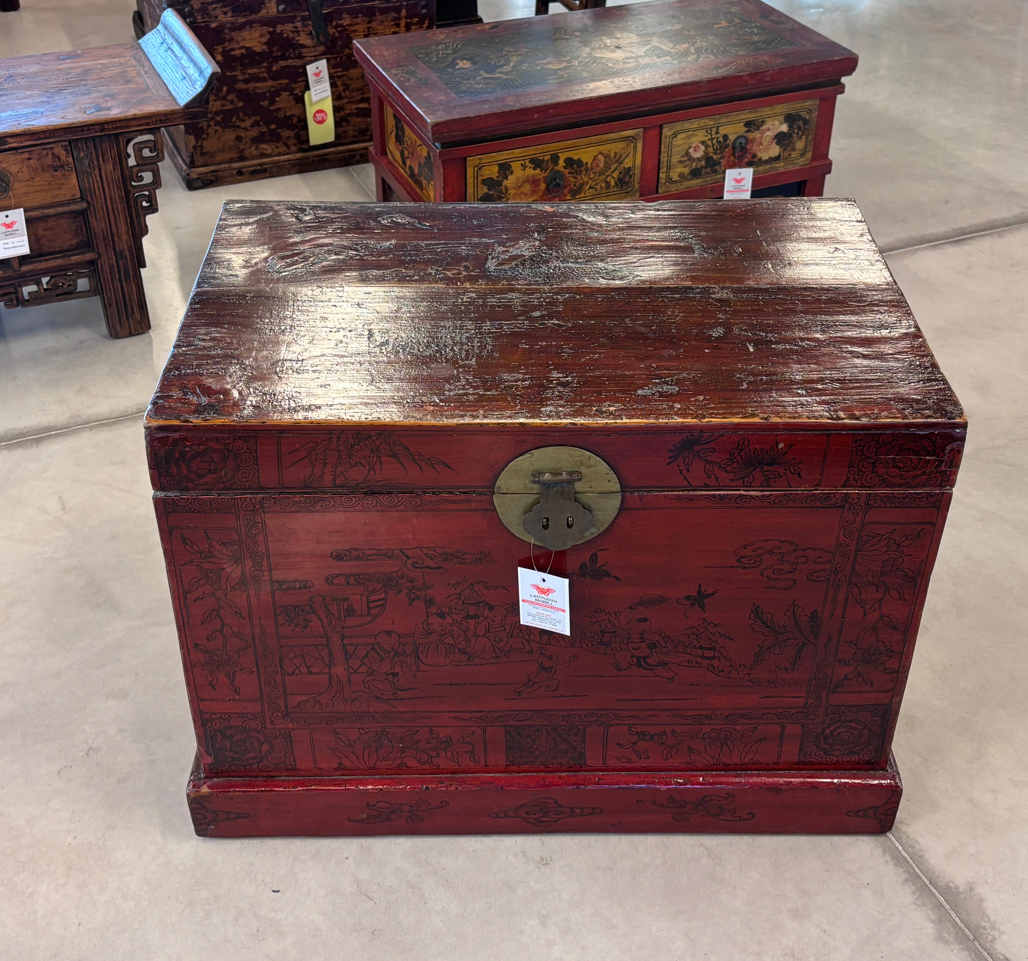 GRANDE BAULE CINESE DECORO LIEVE