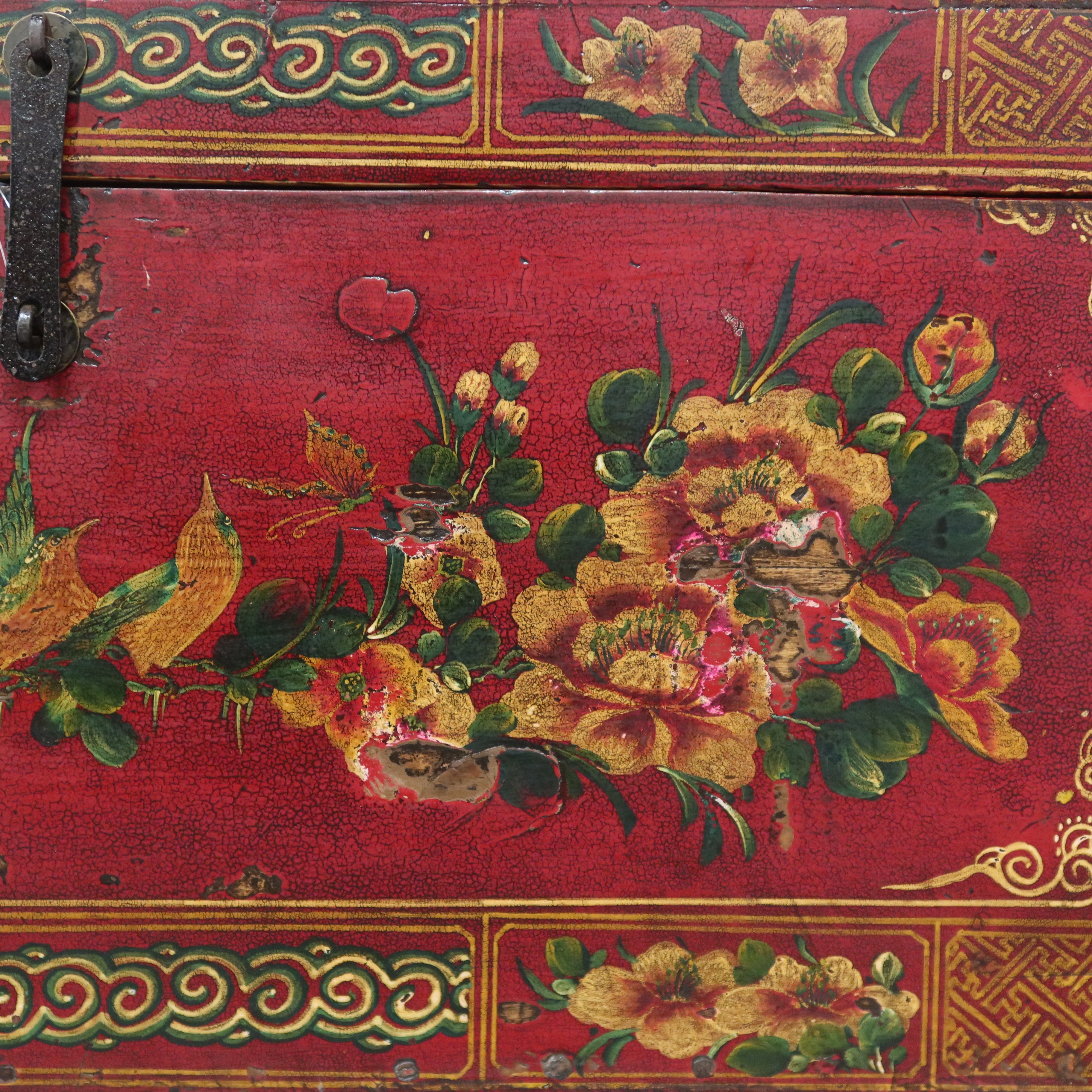BAULE MONGOLIA DECORO FLOREALE
