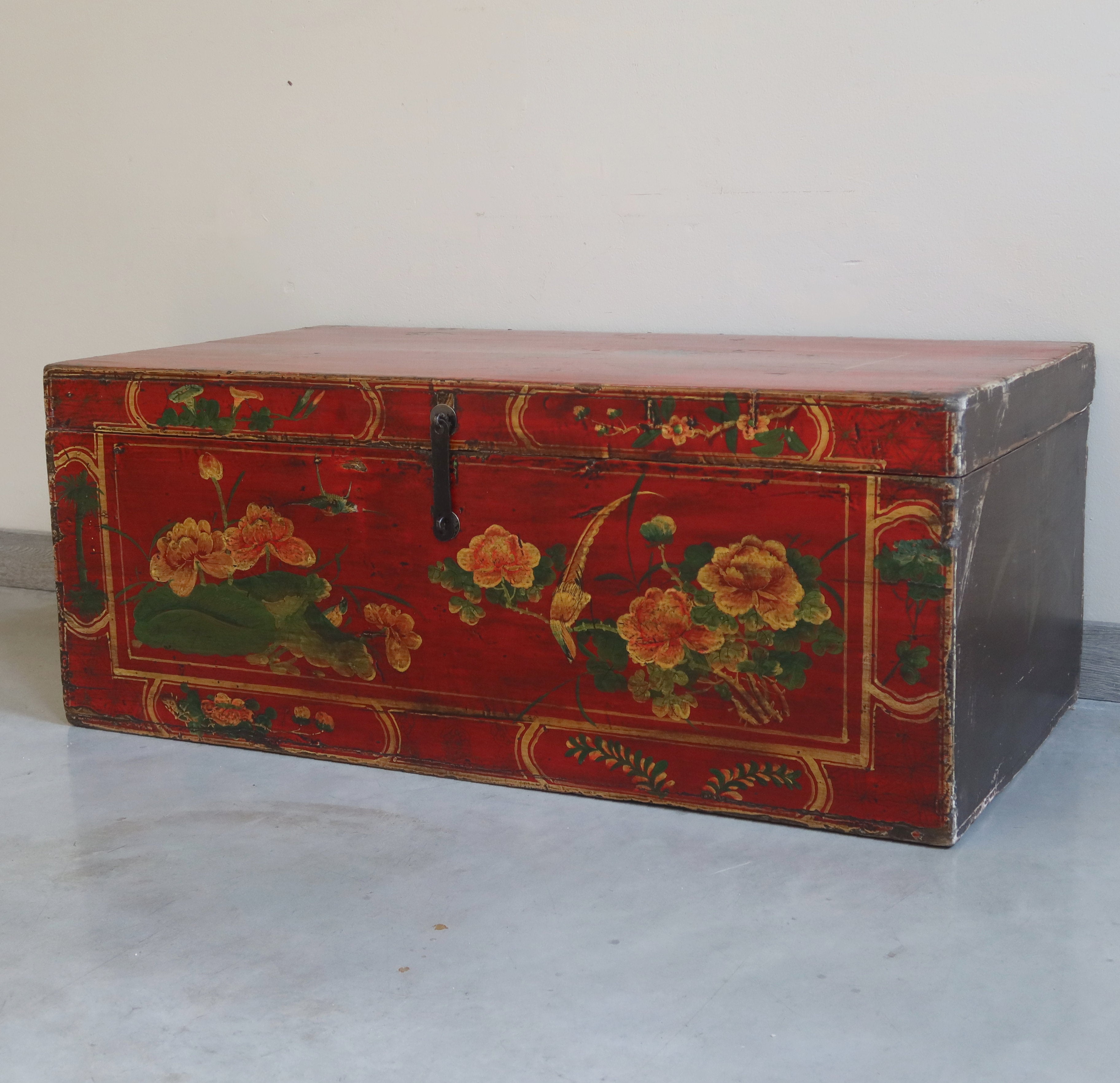 BAULE MONGOLIA DECORO FLOREALE