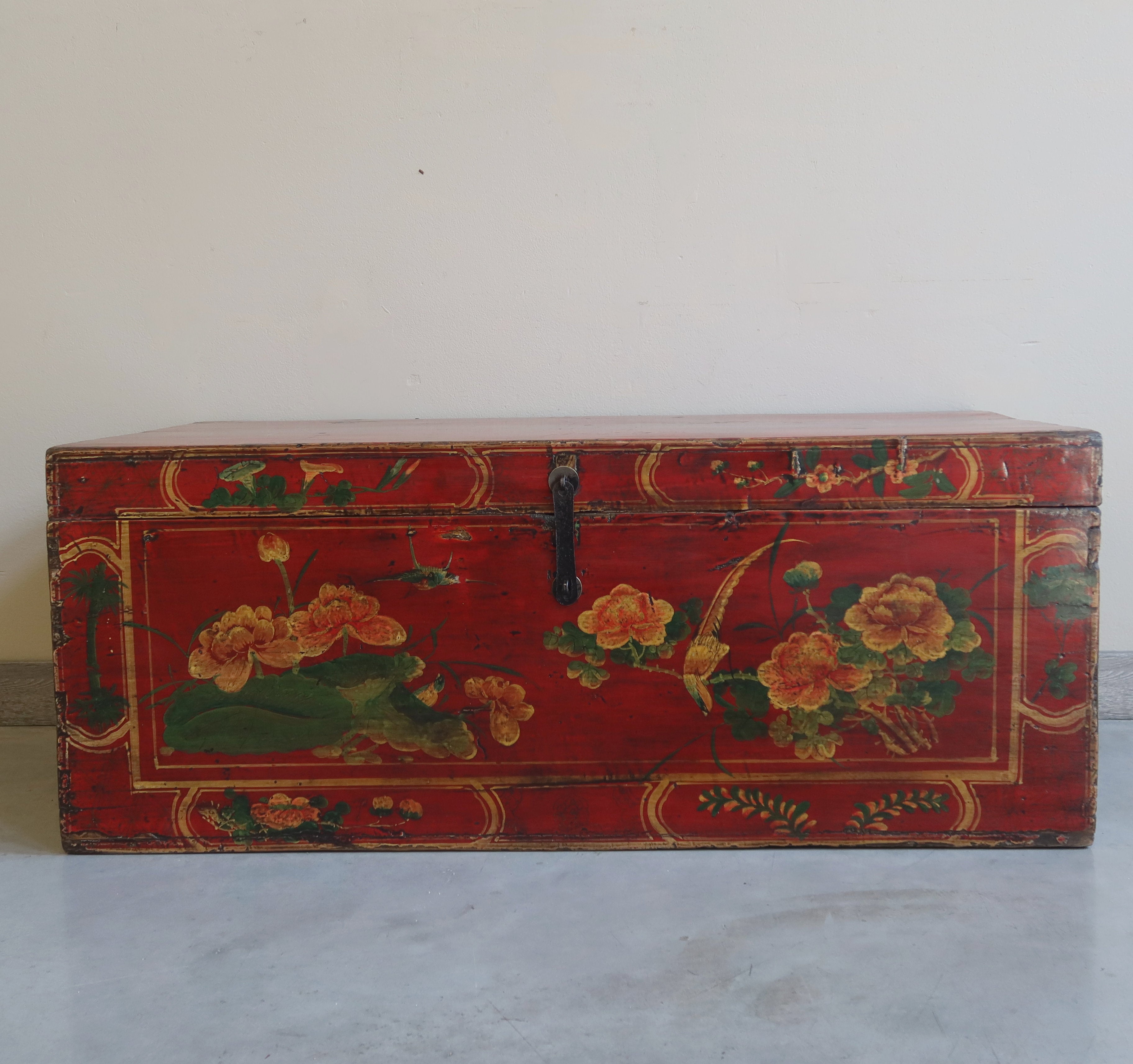 BAULE MONGOLIA DECORO FLOREALE